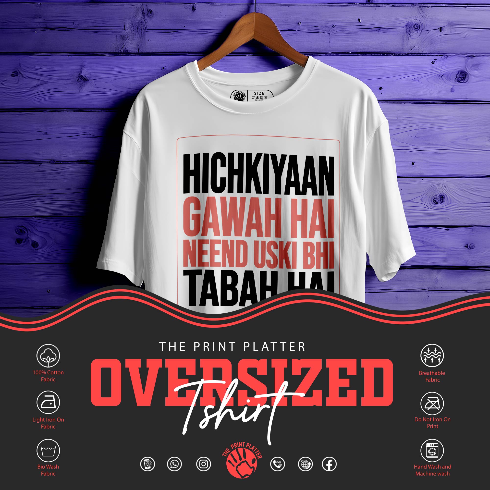 Hichkiyaan Oversized Unisex T-Shirt – For Those Who Are Missed, Loudly & Often |337