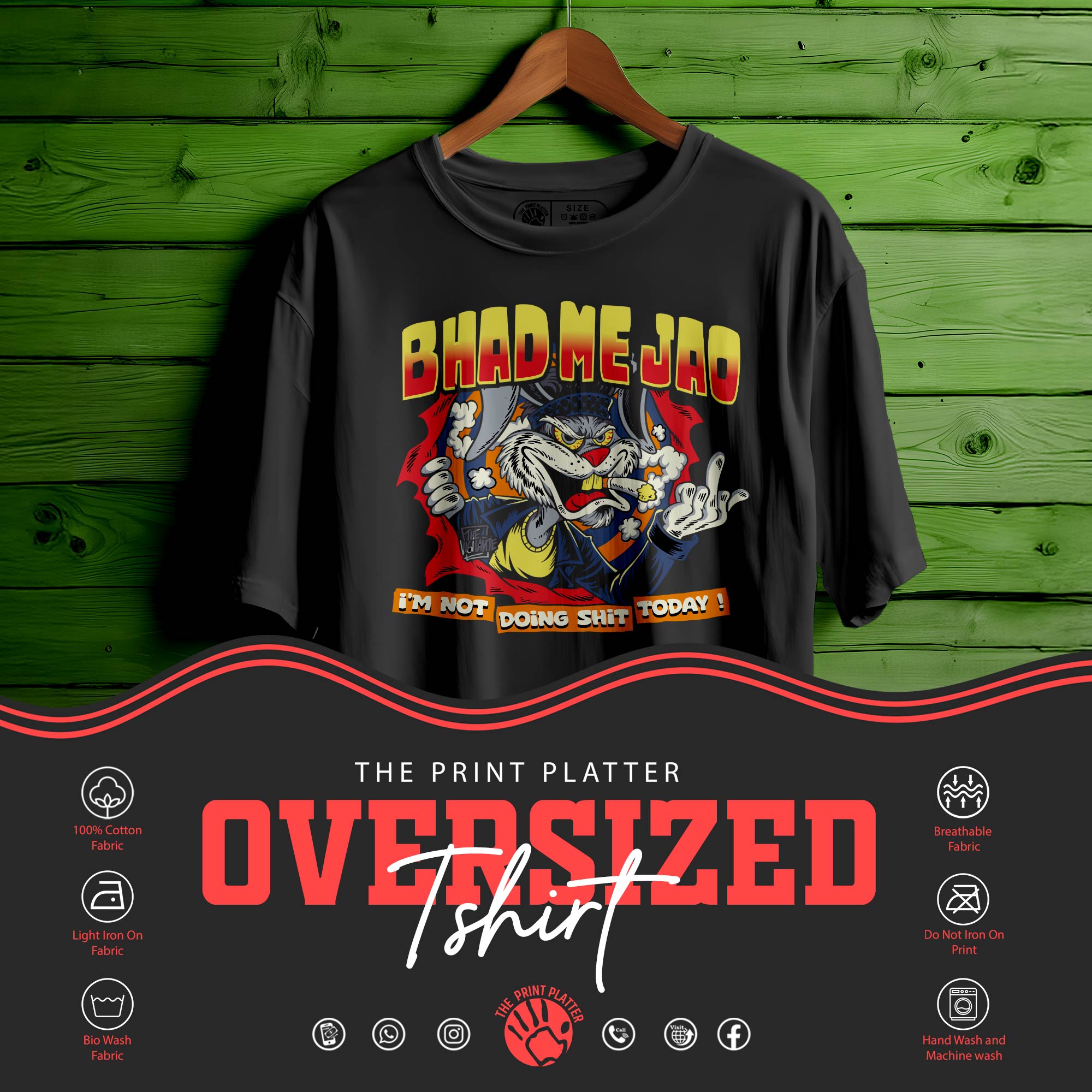 BHAD ME JAO Oversized Black T-shirt Bio Wash| 34