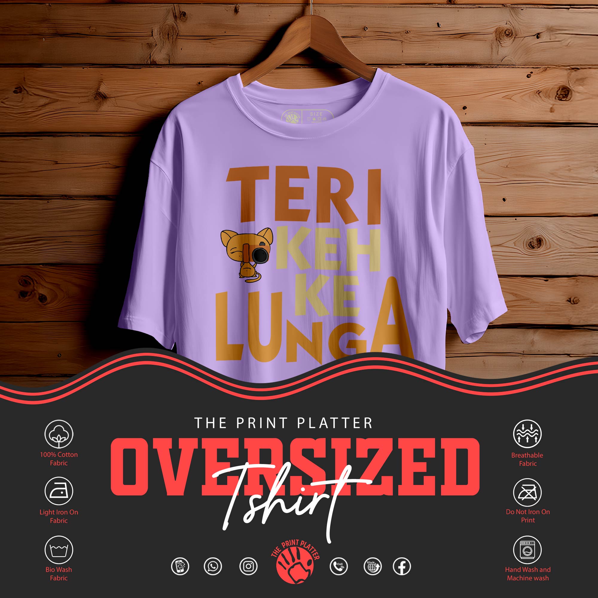 TERI KEH KE Oversized Unisex T-Shirt – Bold Lines, Bigger Attitude |355