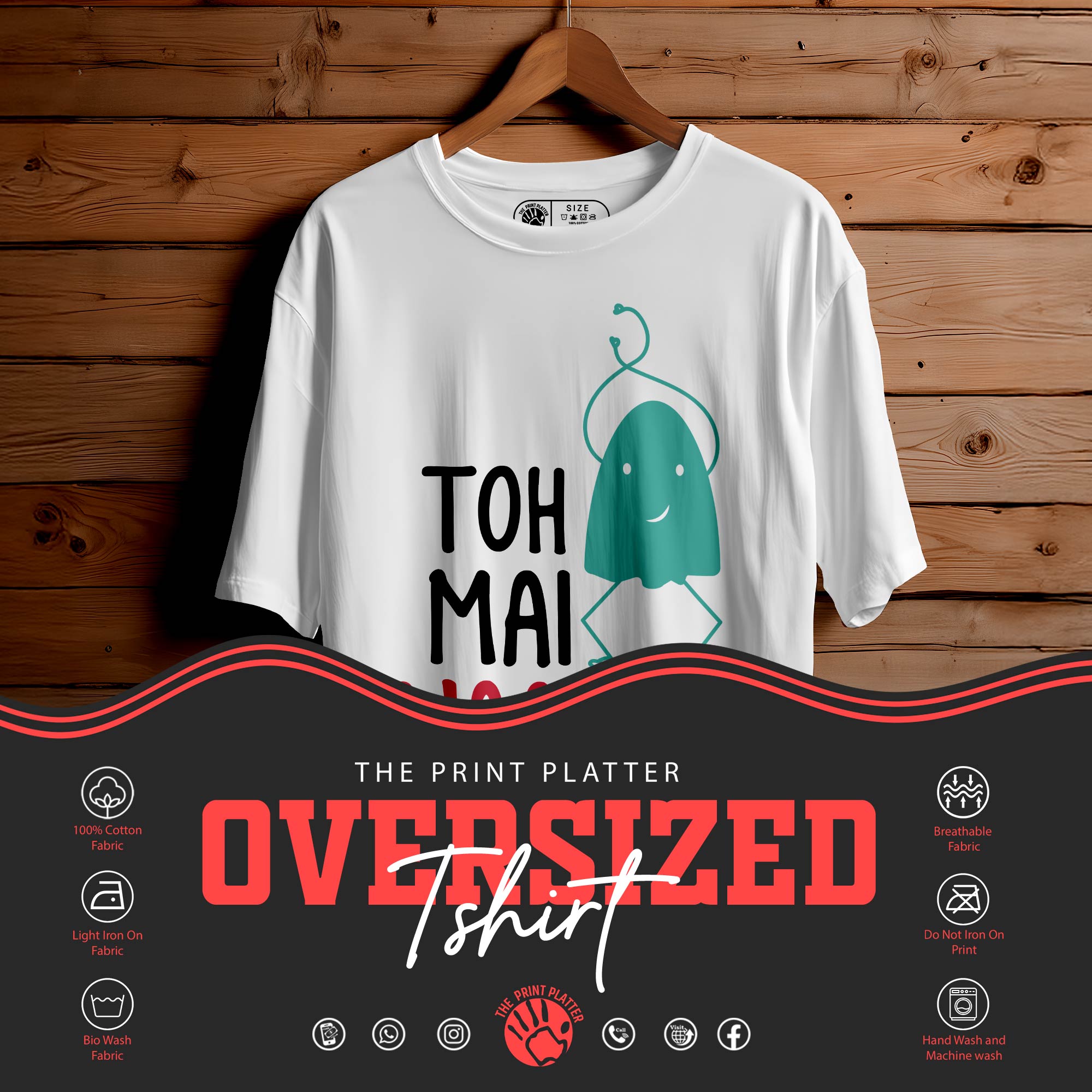 TOH MAI NAACHU Oversized Unisex T-Shirt – Full Drama, Full Swag|356