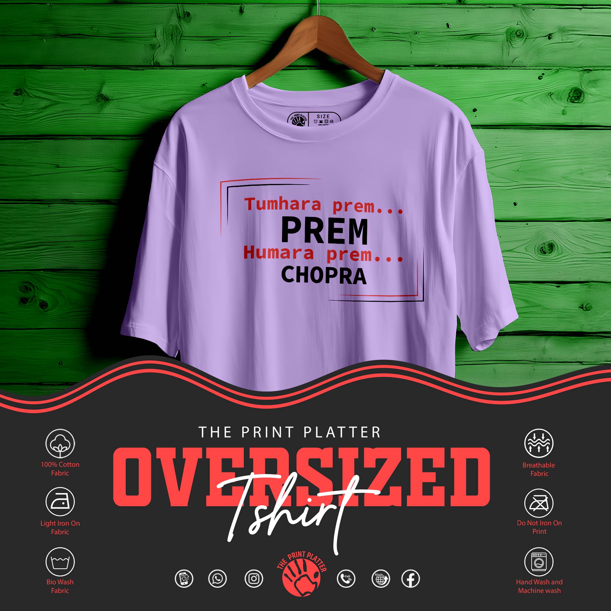 Tumhara-Prem Oversized Unisex T-Shirt |358