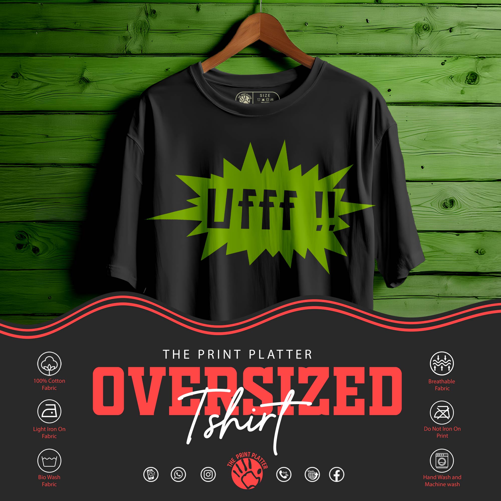 Ufff Oversized Unisex T-Shirt – One Word, All the Feels |359