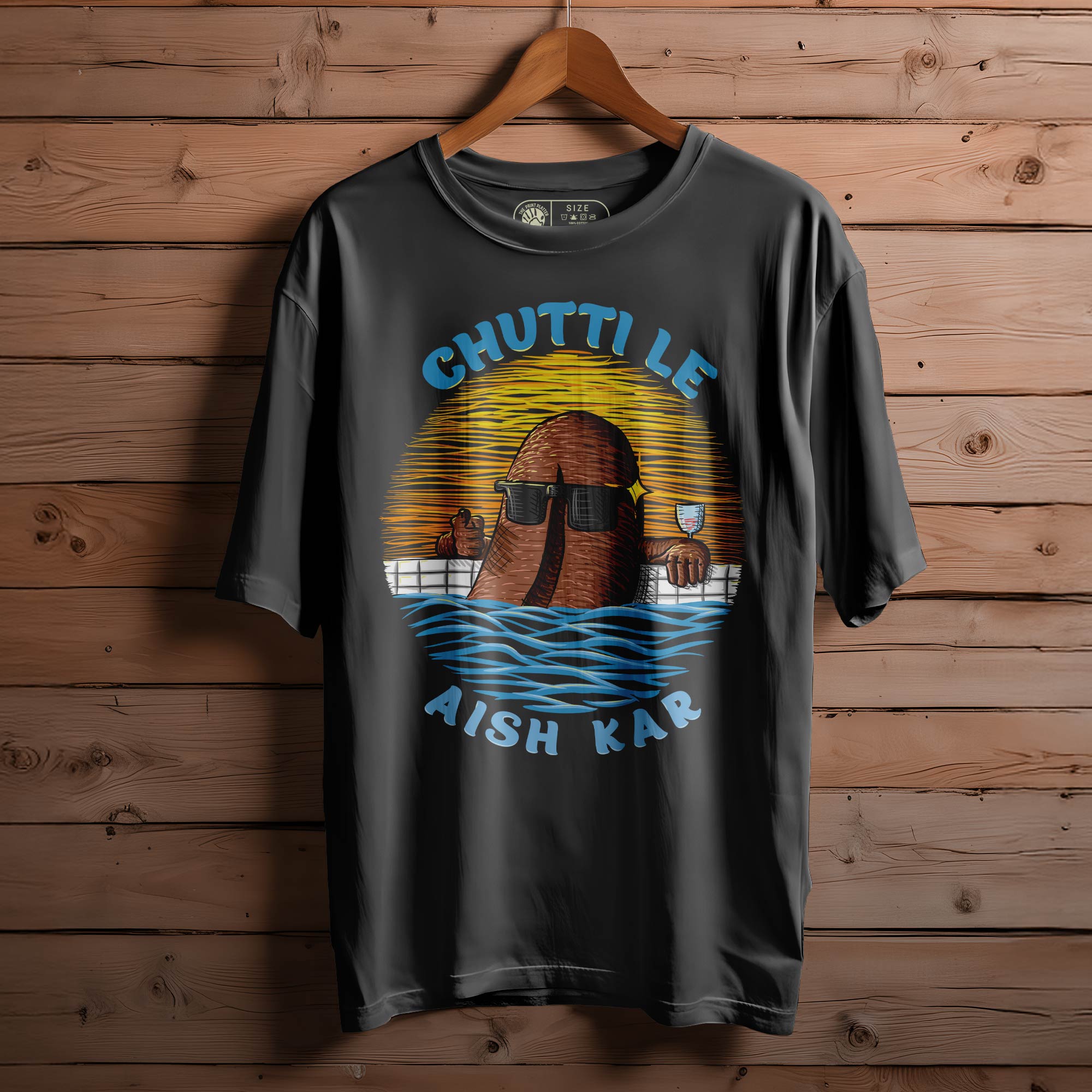 CHHUTTI LE Oversized Black T-shirt Bio Wash| 36