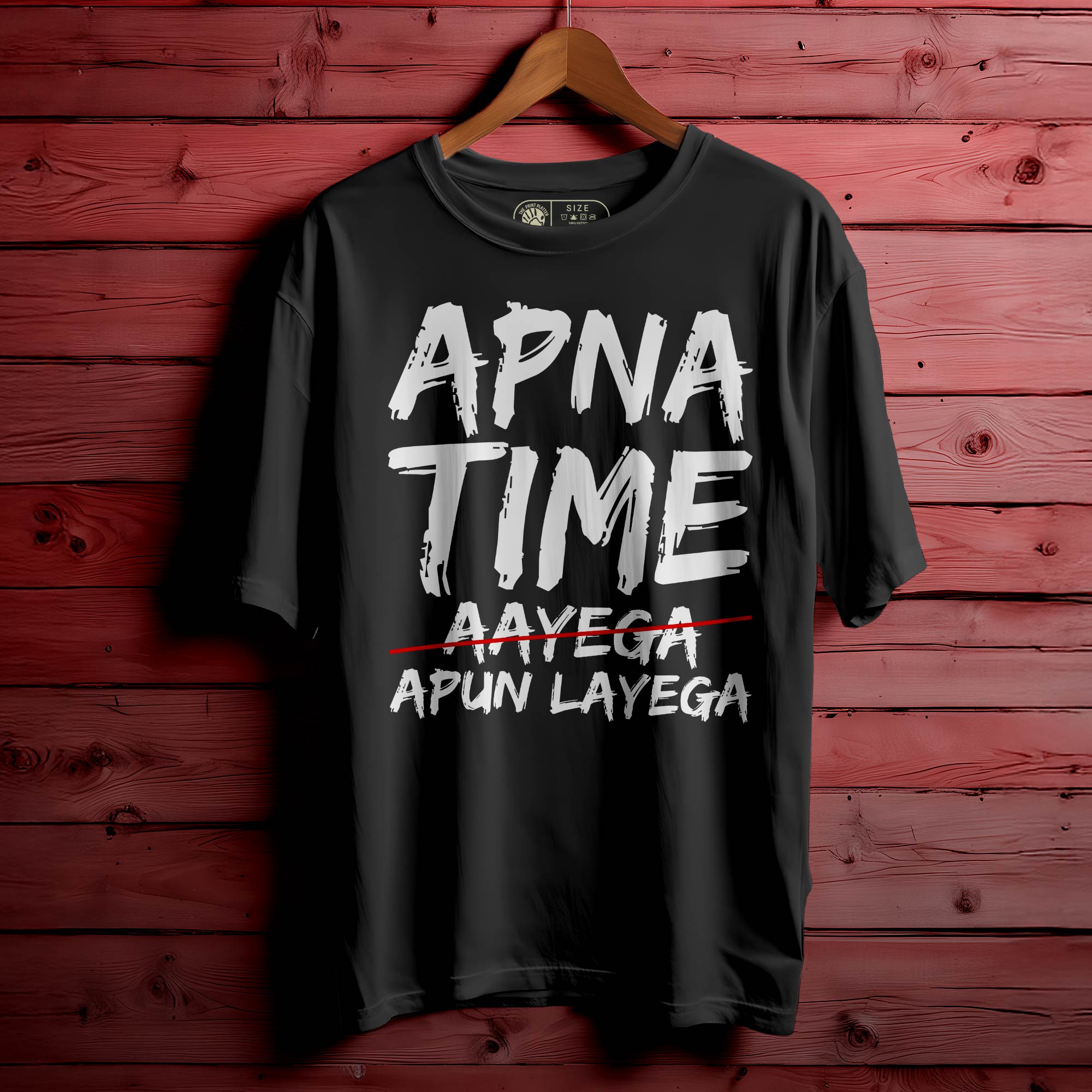 Apna Time Apun Layega Oversized Unisex T-Shirt | Streetwear Style | 100% Cotton | Trendy Printed Tee for Men & Women |376
