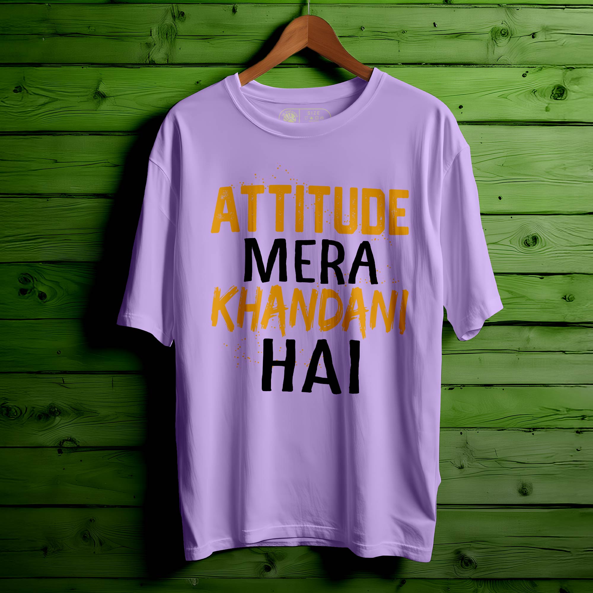 Attitude Mera Khandani Hai Oversized Unisex T-Shirt | Desi Swag Quote Tee | 100% Cotton | Trendy Streetwear for Men & Women|378