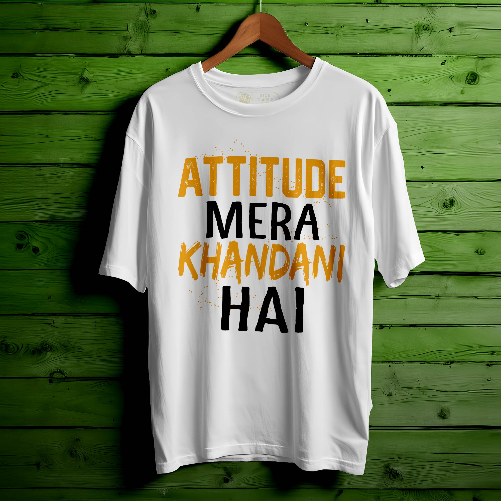 Attitude Mera Khandani Hai Oversized Unisex T-Shirt | Desi Swag Quote Tee | 100% Cotton | Trendy Streetwear for Men & Women|378