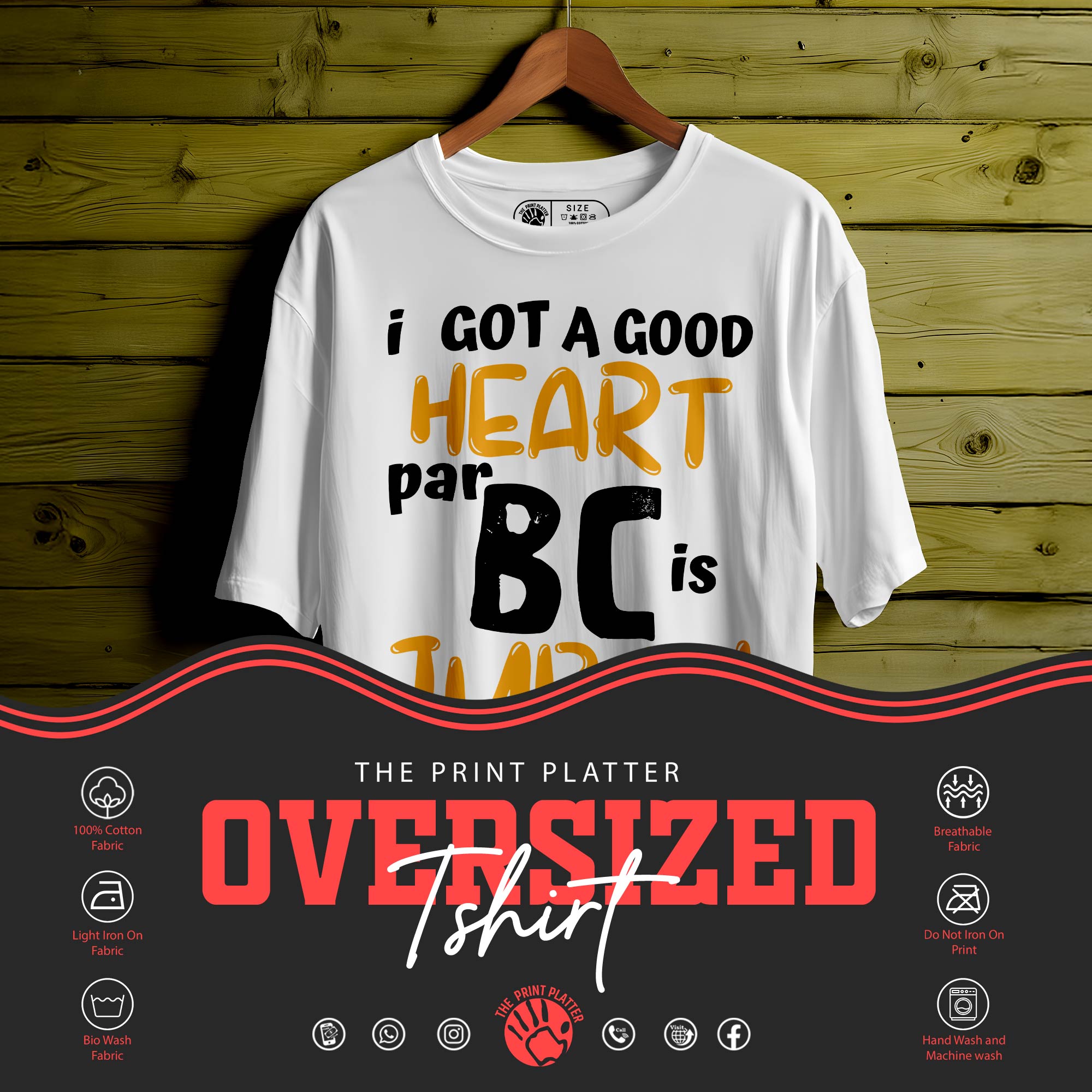 I Got A Good Heart Oversized Unisex T-Shirt | Positive Vibes Tee | 100% Cotton | Trendy Streetwear for Men & Women| 379