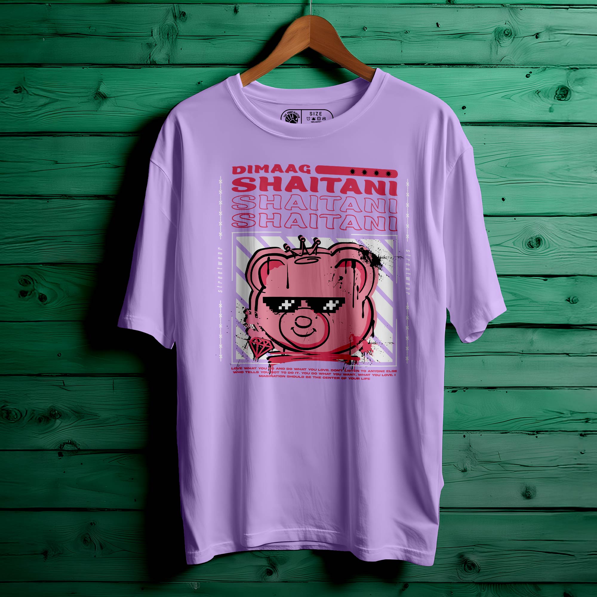 DIMAAG SHAITANI Oversized Black T-shirt Bio Wash| 38