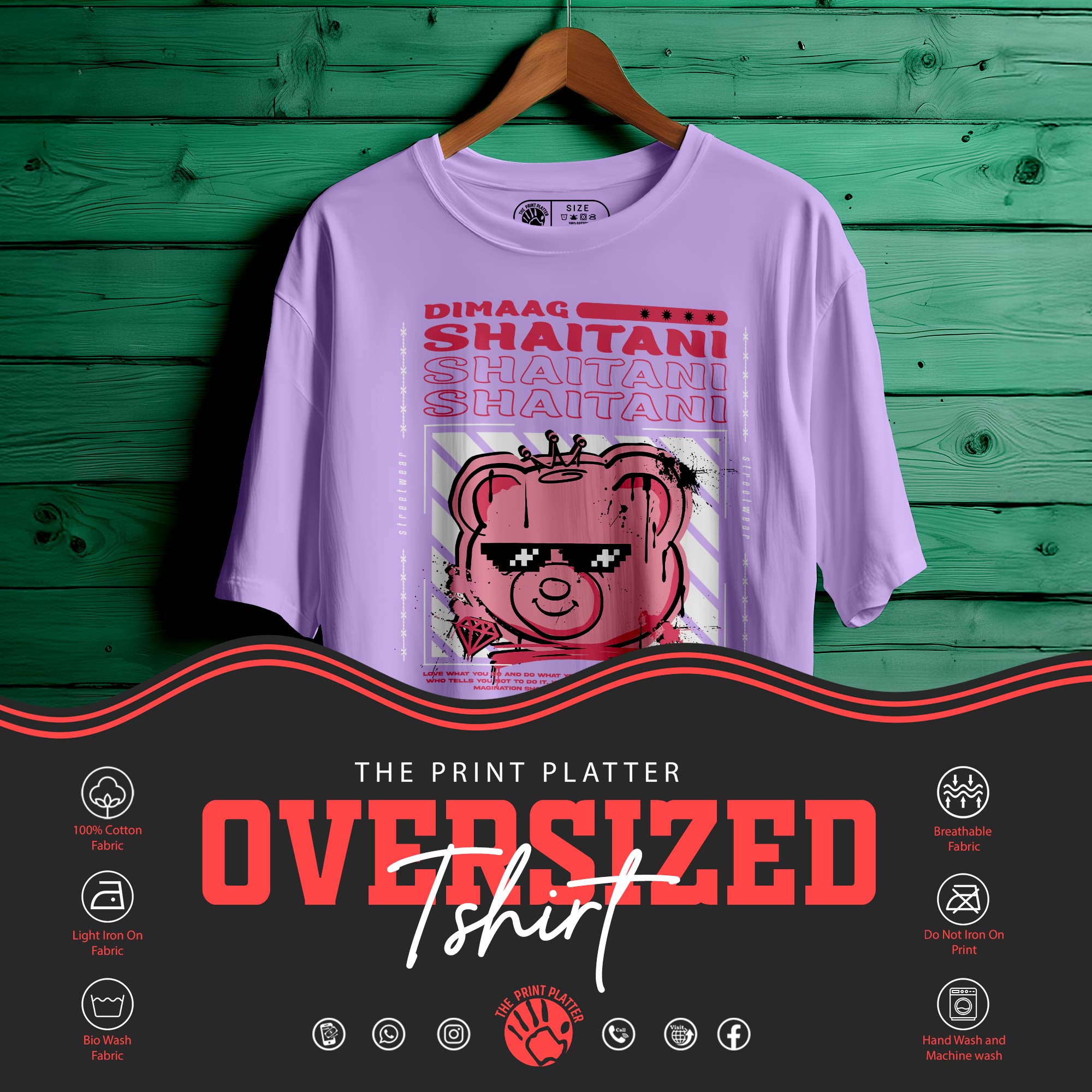 DIMAAG SHAITANI Oversized Black T-shirt Bio Wash| 38