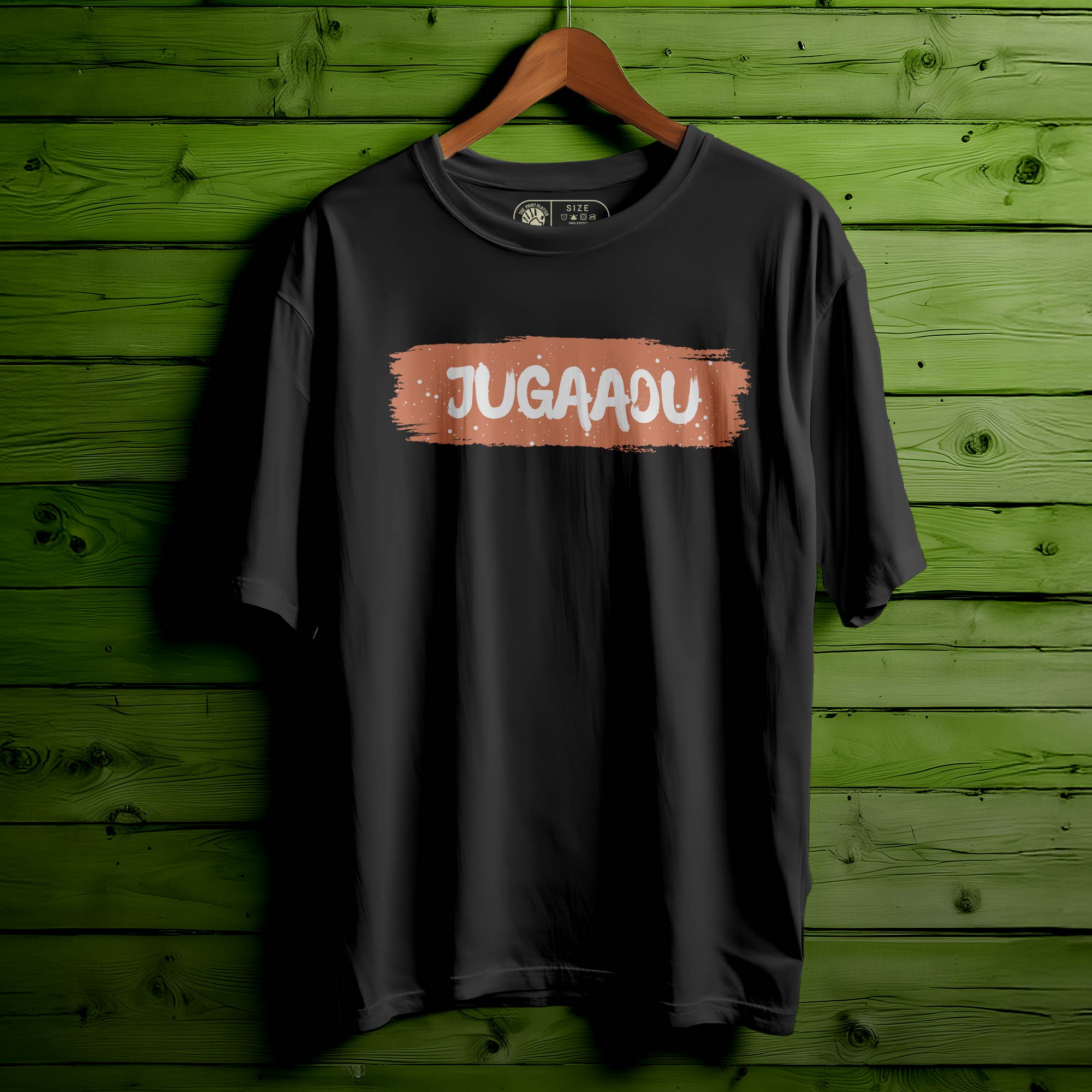 Jugaadu Oversized Unisex T-Shirt | Desi Hustler Quote Tee | 100% Cotton Streetwear | Trendy T-Shirt for Men & Women| 385