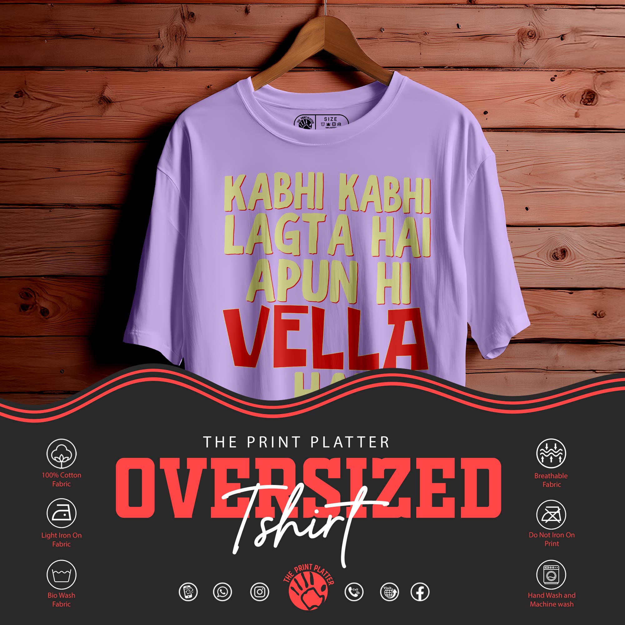 Kabhi Kabhi Oversized Unisex T-Shirt | Bollywood Vibes Quote Tee | Emotional Streetwear | 100% Cotton T-Shirt for Men & Women386