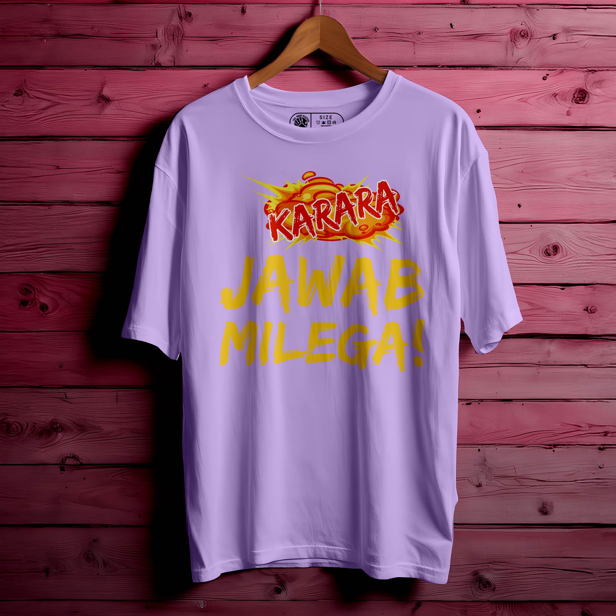 Jawab Milega Oversized Unisex T-Shirt | Attitude Quote Tee | Bold Hindi Streetwear | 100% Cotton T-Shirt for Men & Women |389