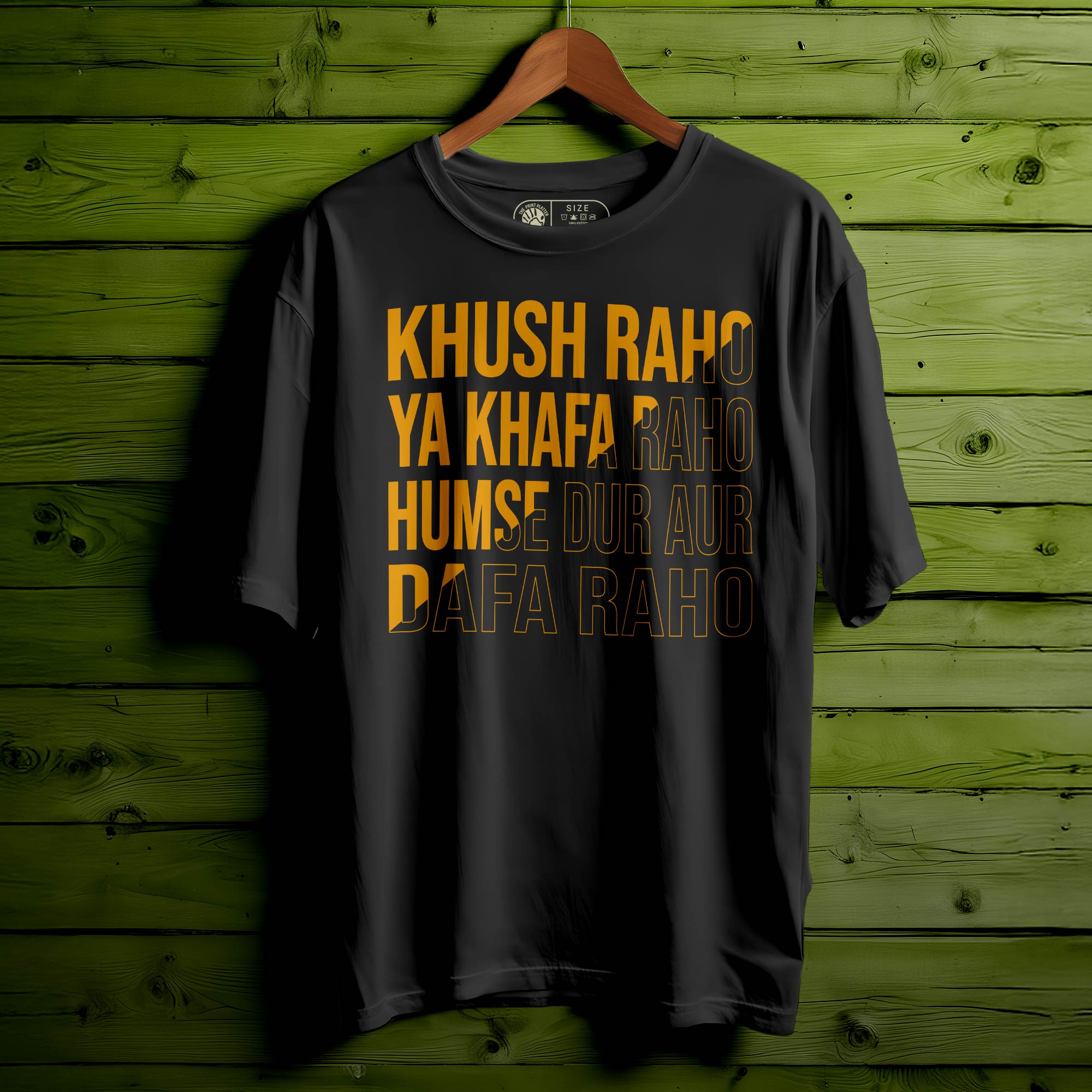 Khush Raho Oversized Unisex T-Shirt | Positive Vibes Tee | Hindi Quote T-Shirt | 100% Cotton Streetwear for Men & Women|390