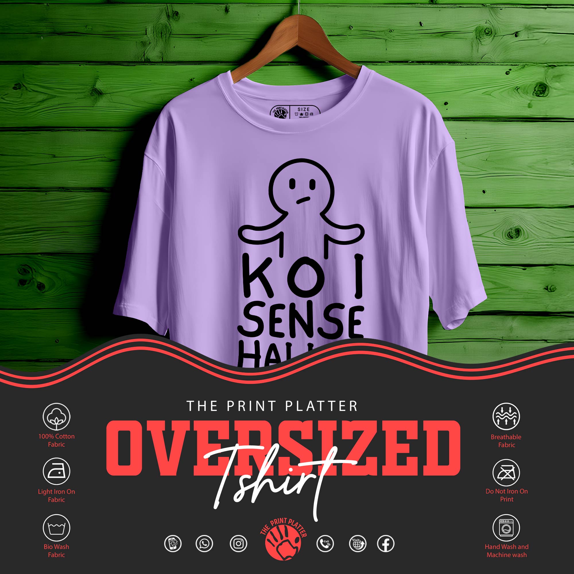 "Koi Sense Hai Iss Baat Ka?" Oversized Unisex T-Shirt | Funny Desi Quote | 100% Cotton | Trendy Streetwear for Men & Women|393
