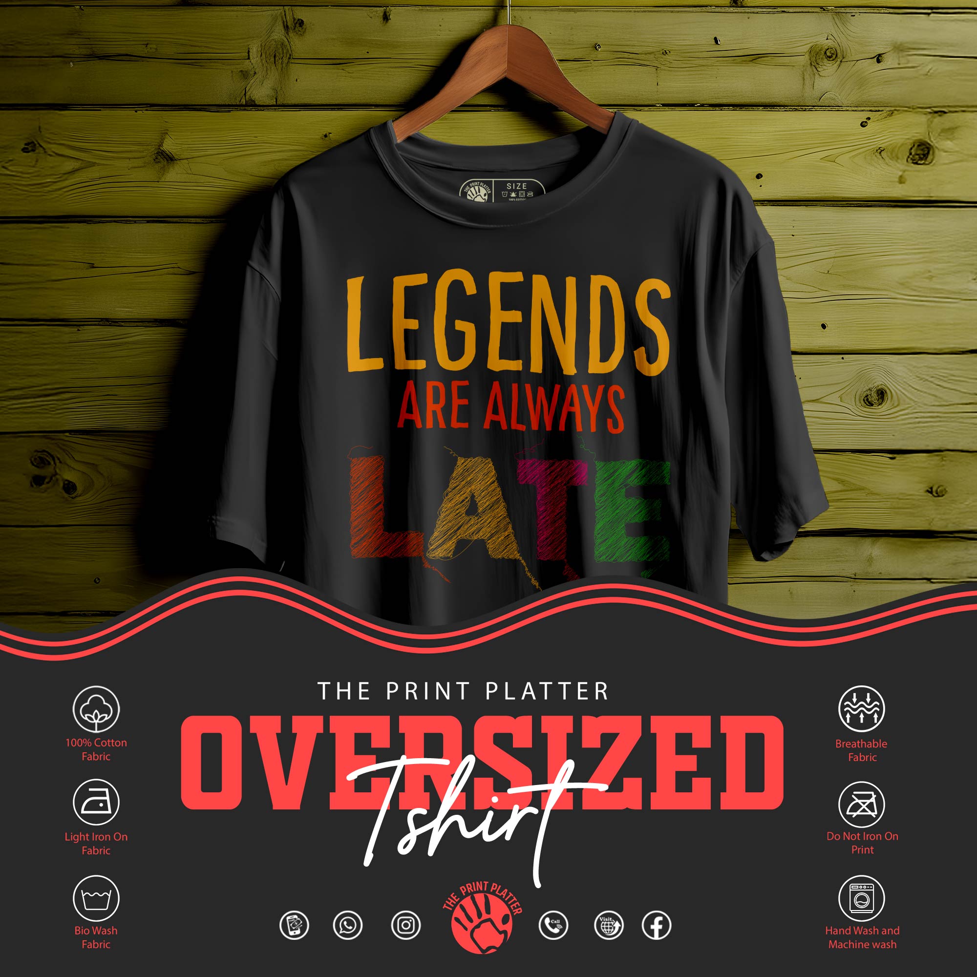 "Legends Are Always Late" Oversized Unisex T-Shirt | Funny Quote Tee | Premium Cotton | Casual Streetwear for Men & Women| 396
