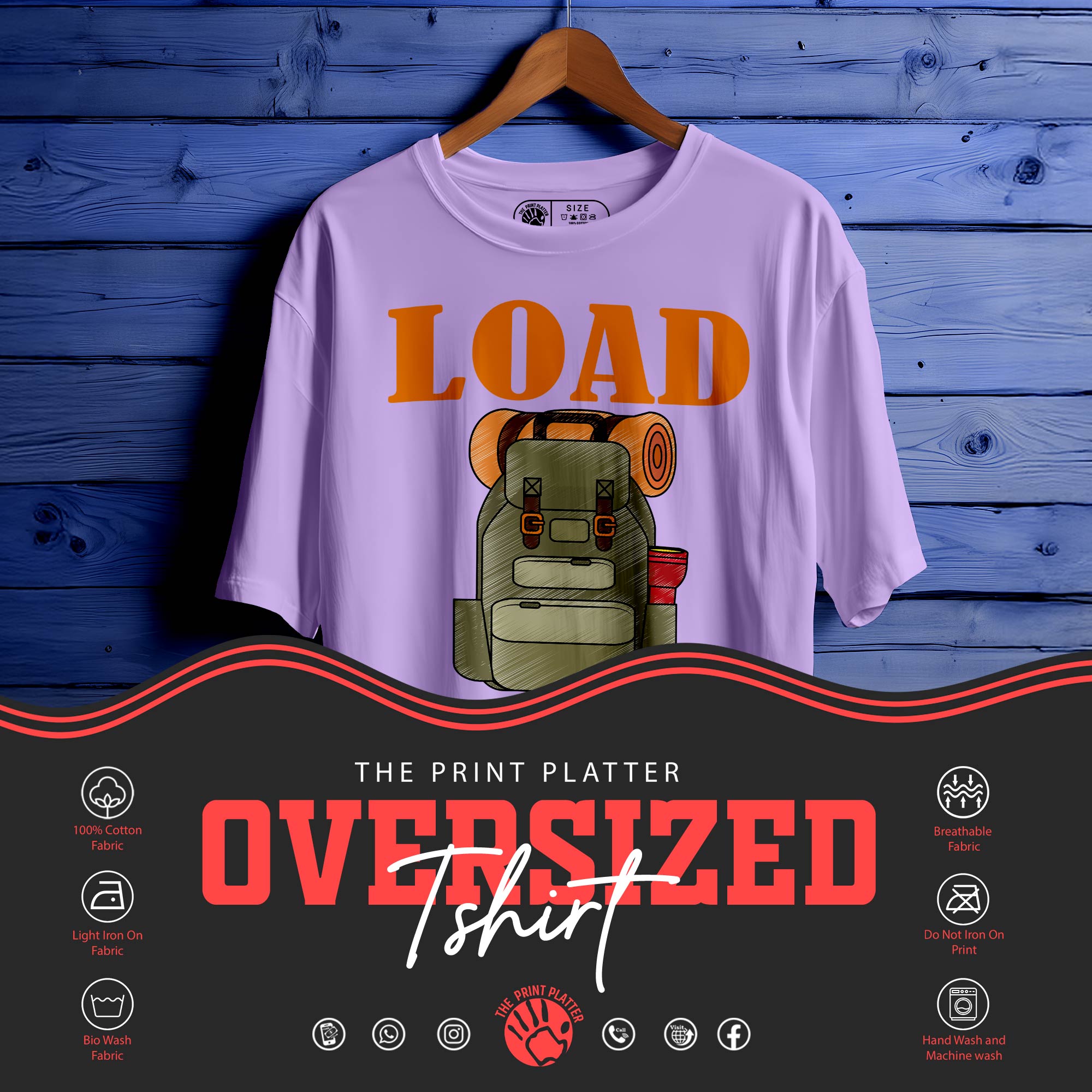 "LOAD MAT LE" Oversized Unisex T-Shirt | Desi Attitude Quote Tee | 100% Cotton | Street Style for Men & Women|397