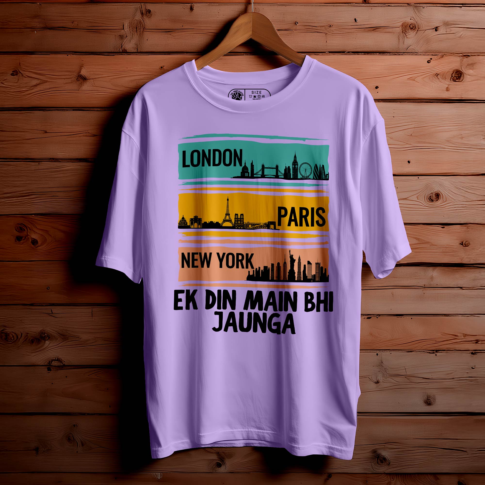"London-Paris" Oversized Unisex T-Shirt | Travel Vibes Tee | 100% Cotton | Minimal Streetwear for Men & Women|398