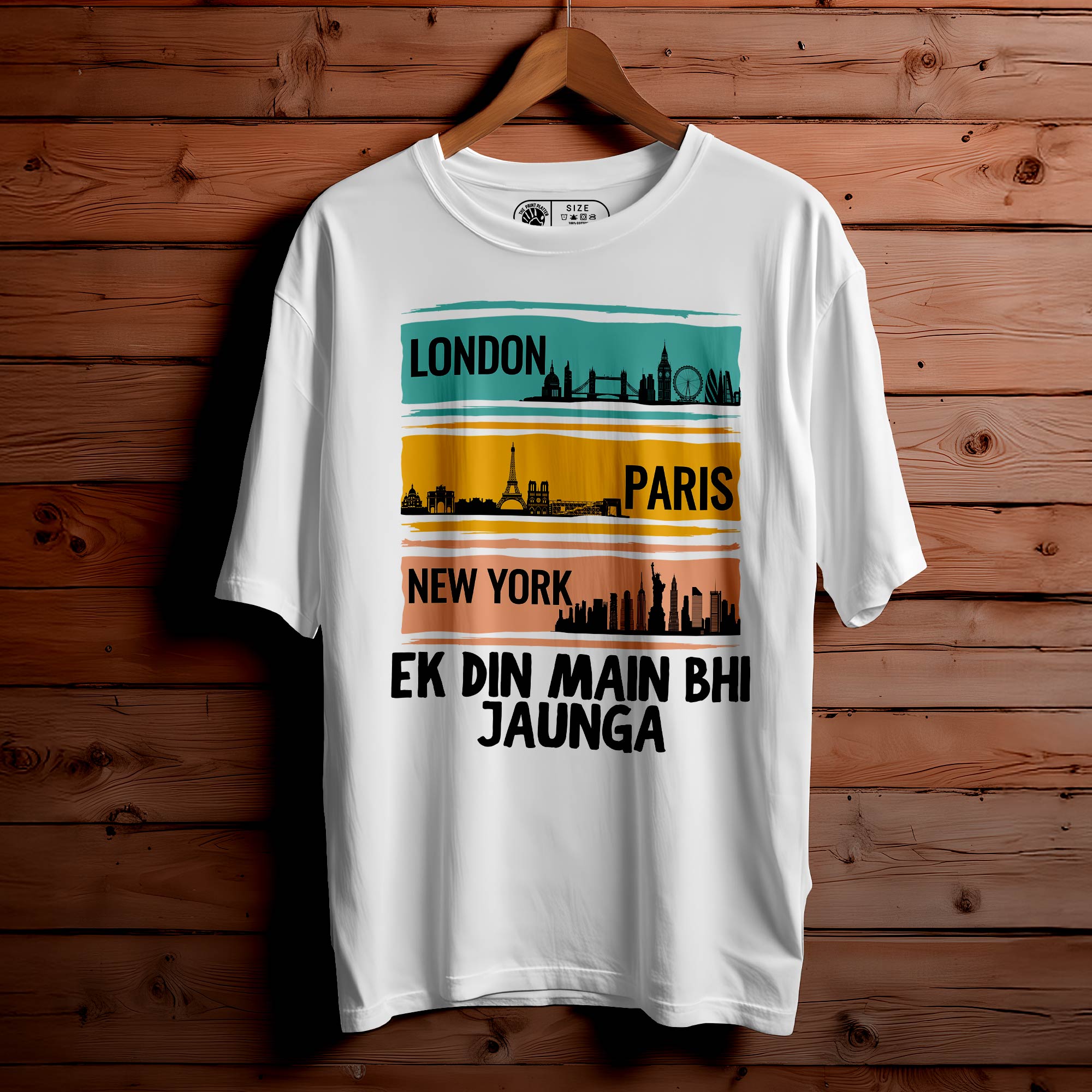 "London-Paris" Oversized Unisex T-Shirt | Travel Vibes Tee | 100% Cotton | Minimal Streetwear for Men & Women|398