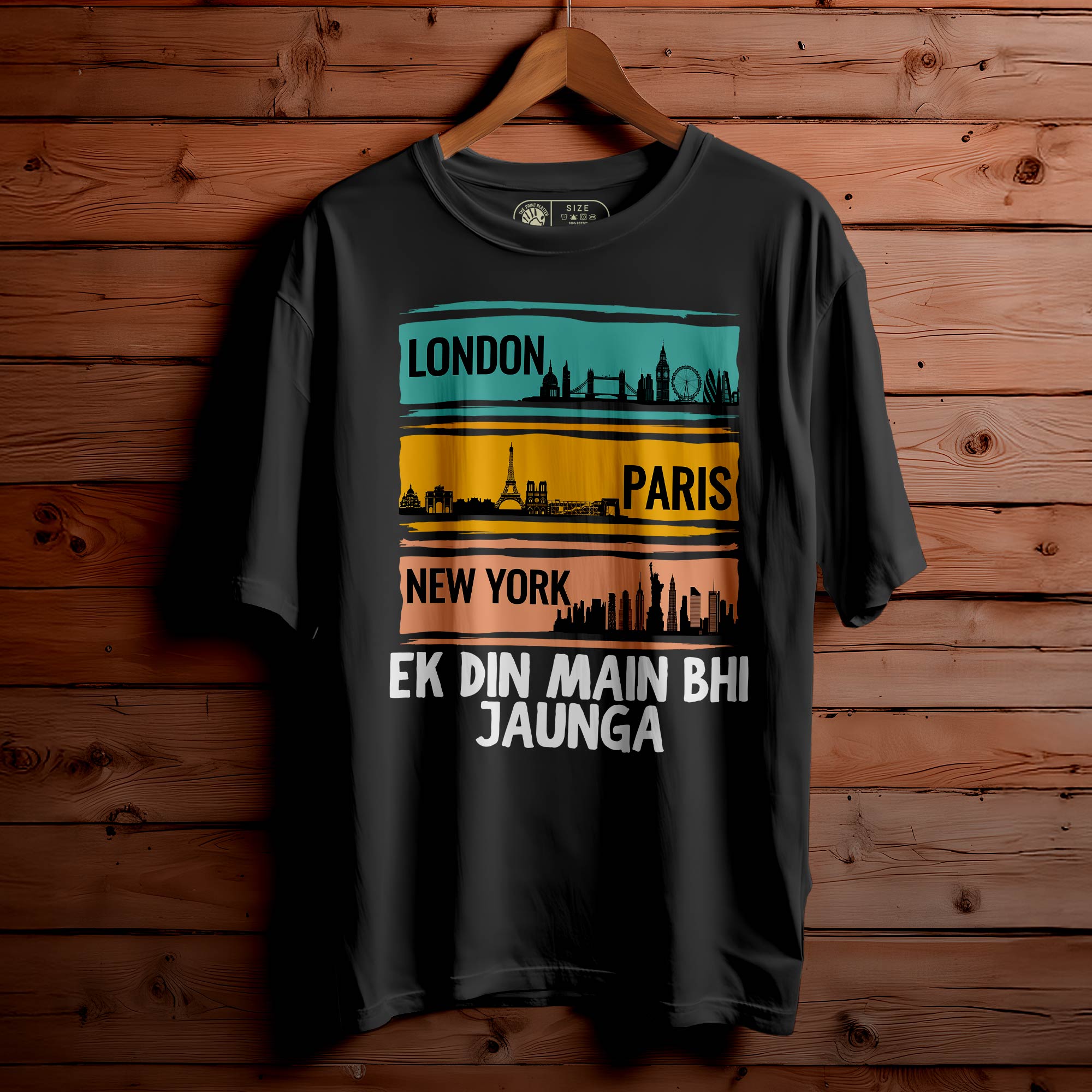 "London-Paris" Oversized Unisex T-Shirt | Travel Vibes Tee | 100% Cotton | Minimal Streetwear for Men & Women|398