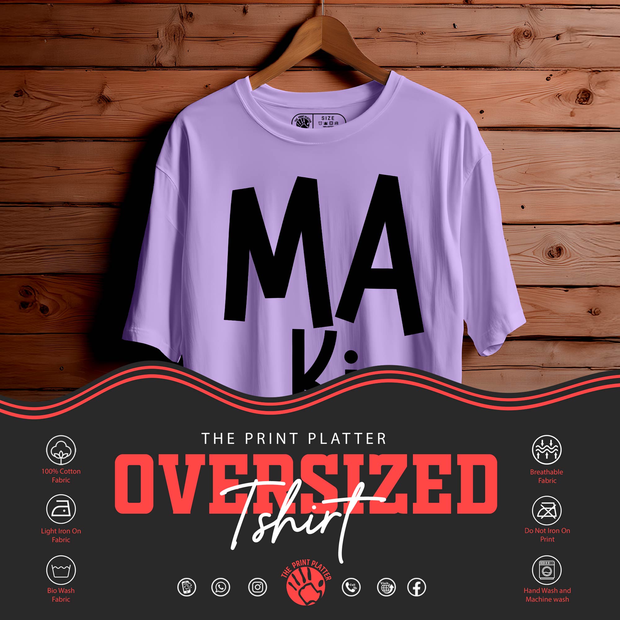 "Maa Ki" Oversized Unisex T-Shirt | Bold Desi Statement Tee | 100% Cotton | Streetwear Style for Men & Women|399