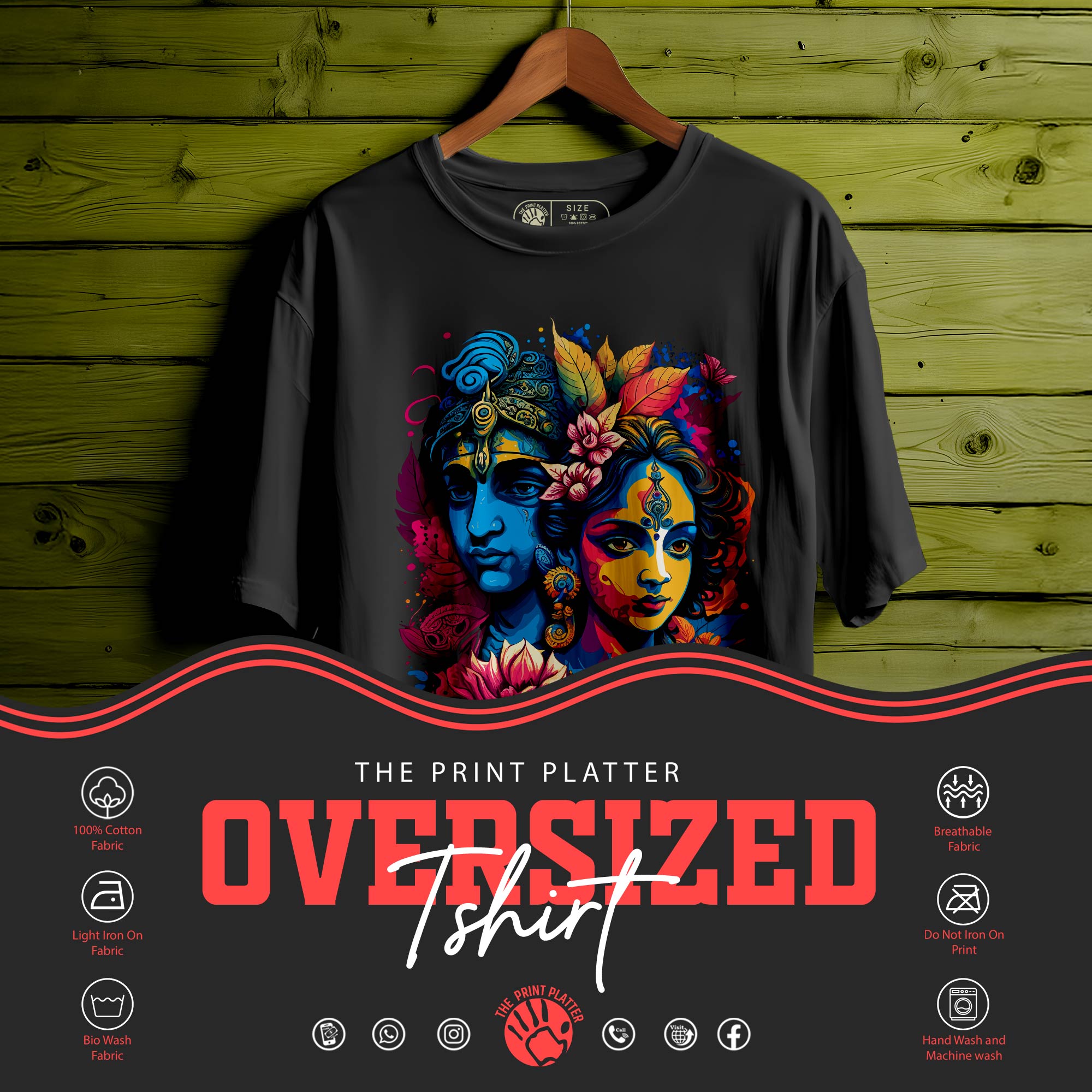 RADHA KRISHNA Oversized Unisex T-Shirt |425