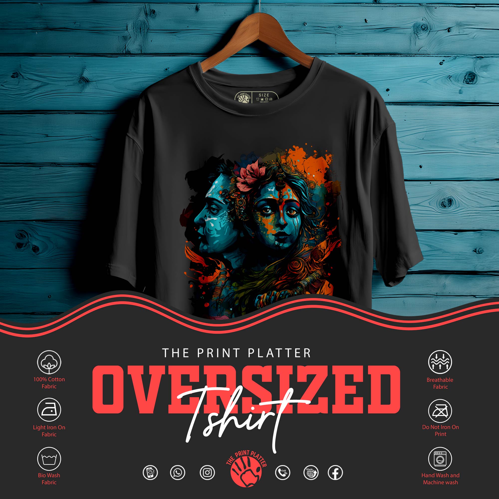 RADHA KRISHNA Oversized Unisex T-Shirt |426