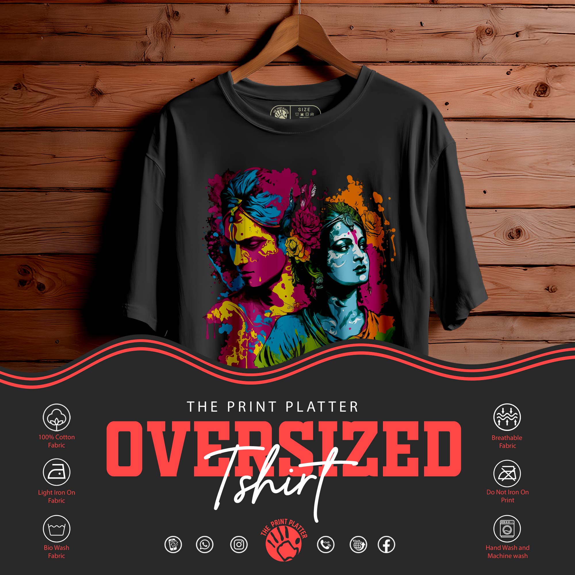 RADHA KRISHNA Oversized Unisex T-Shirt |429