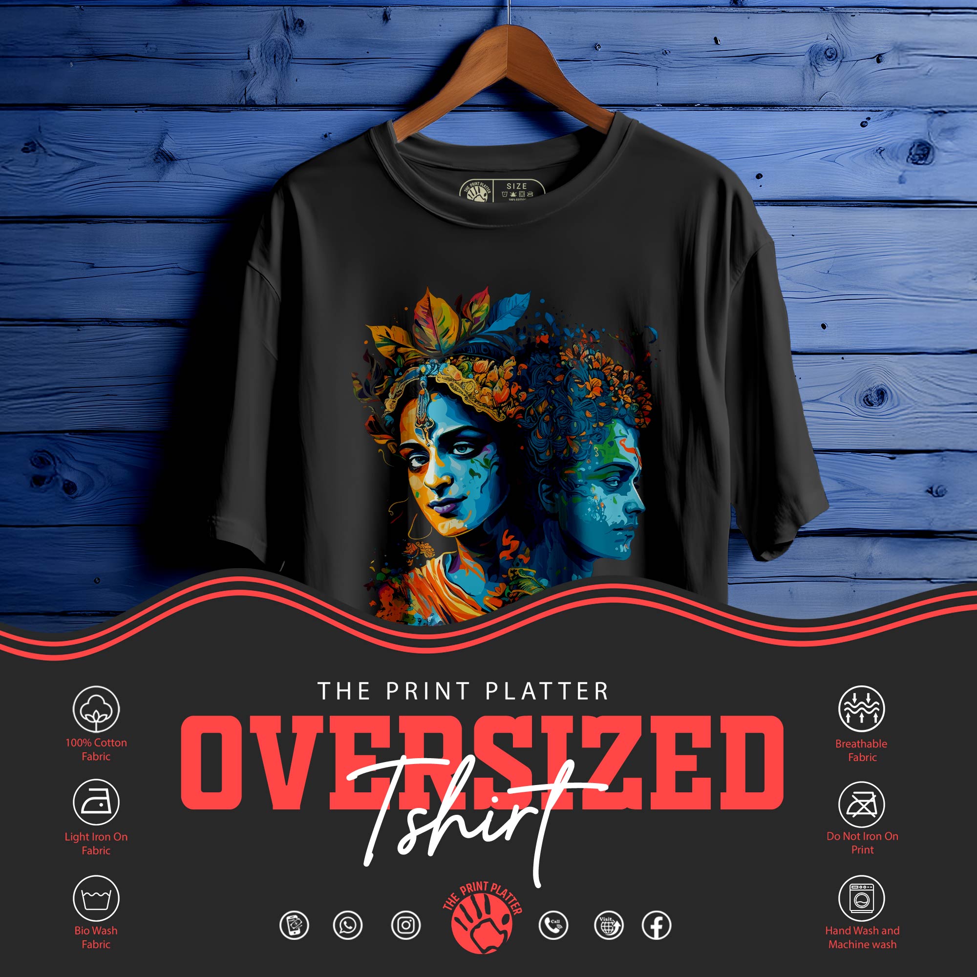 RADHA KRISHNA Oversized Unisex T-Shirt |430