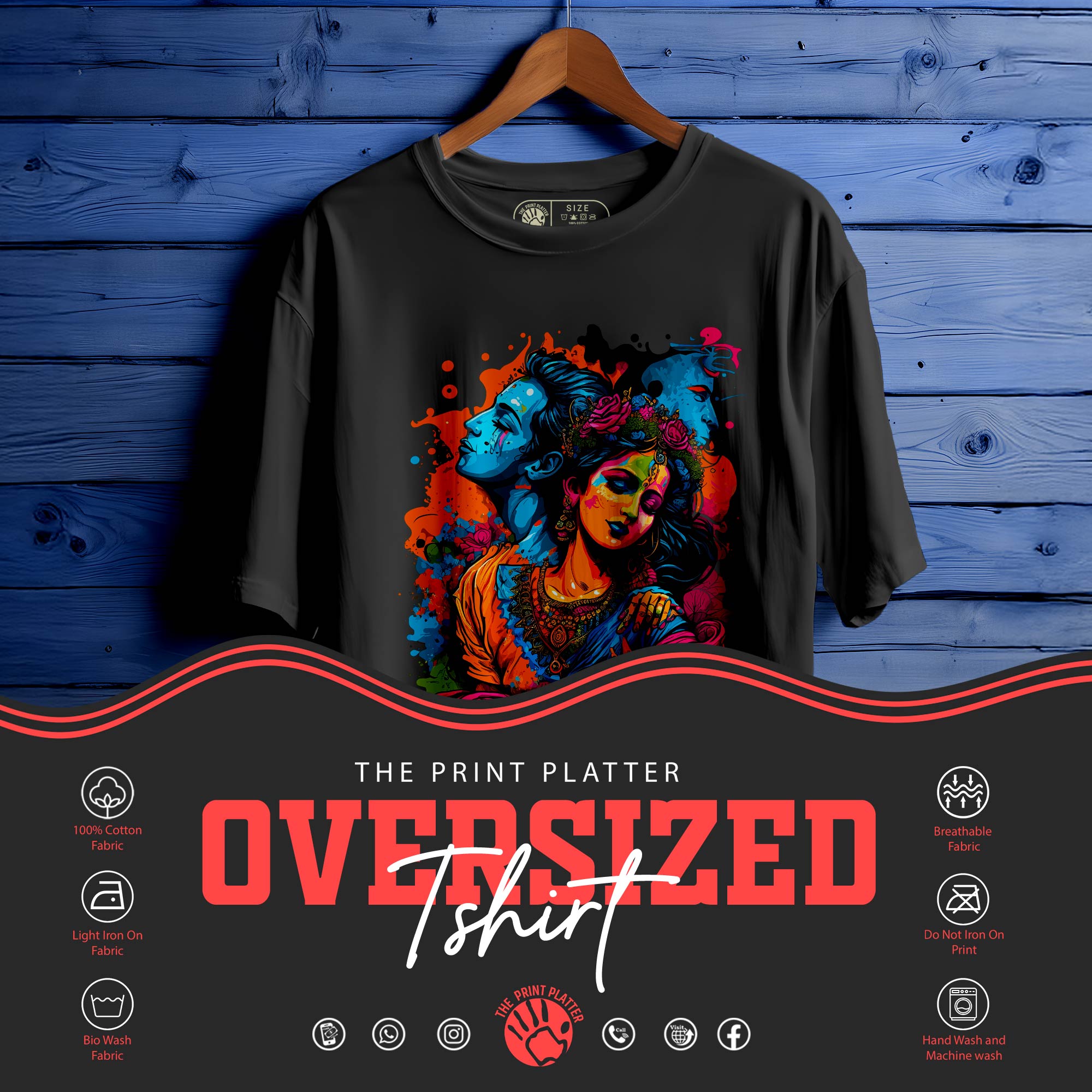 RADHA KRISHNA Oversized Unisex T-Shirt |431