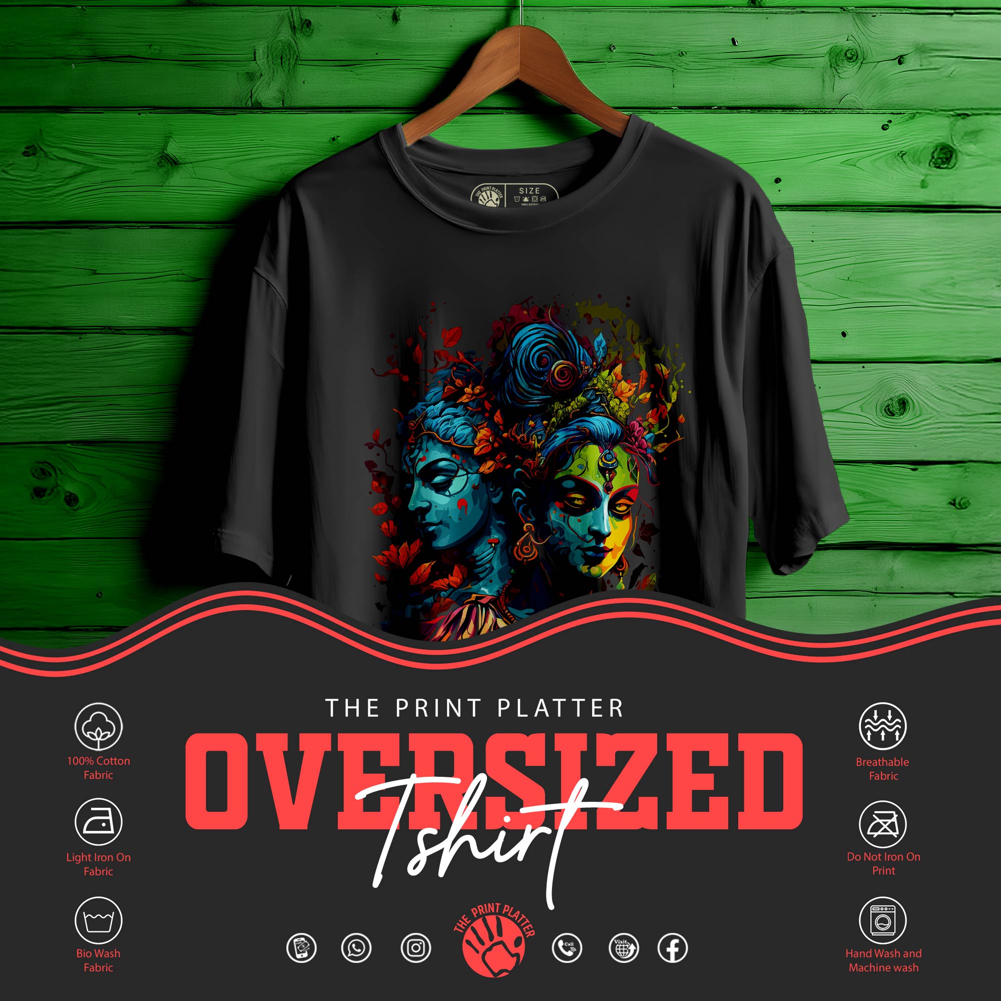 RADHA KRISHNA Oversized Unisex T-Shirt |432