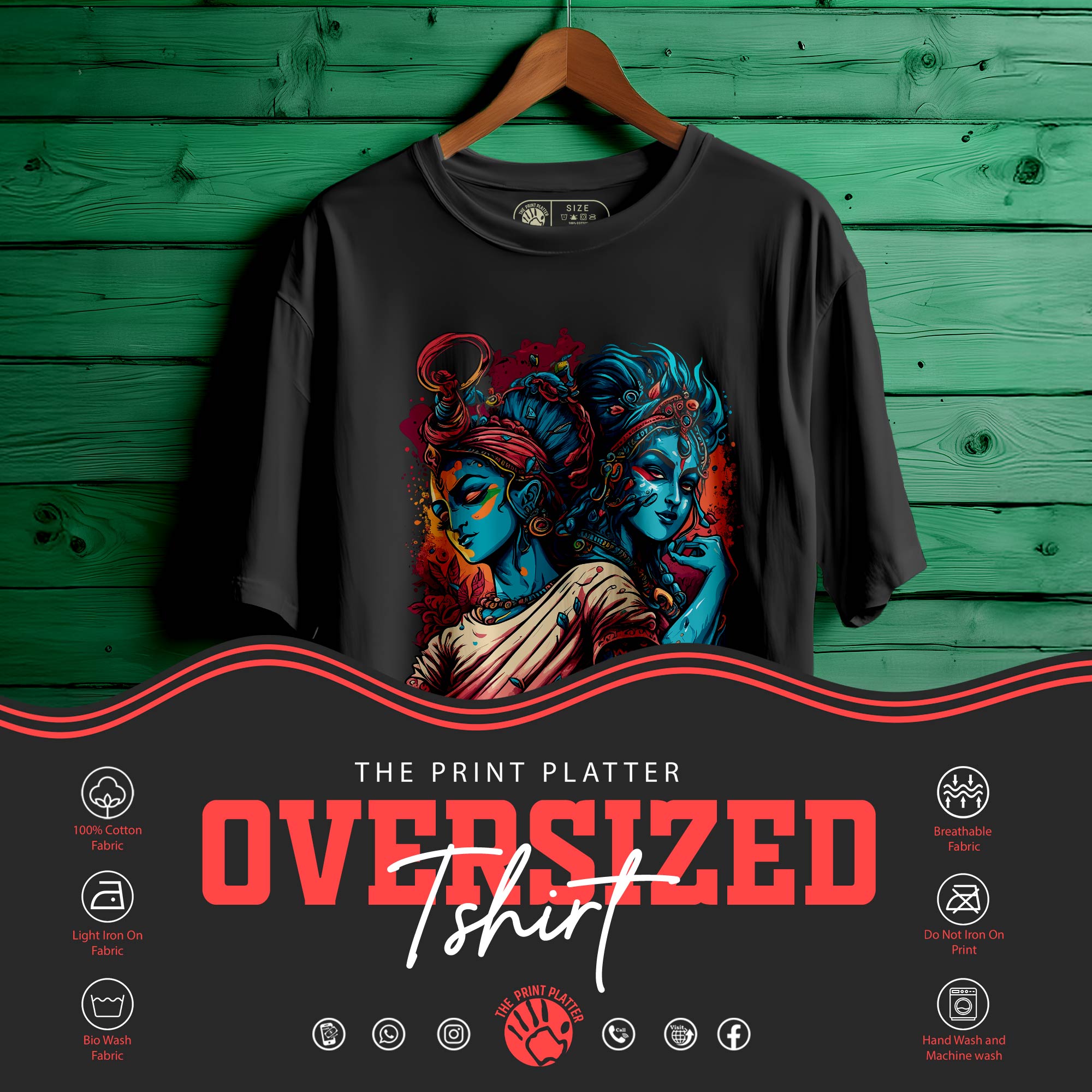 RADHA KRISHNA Oversized Unisex T-Shirt |434