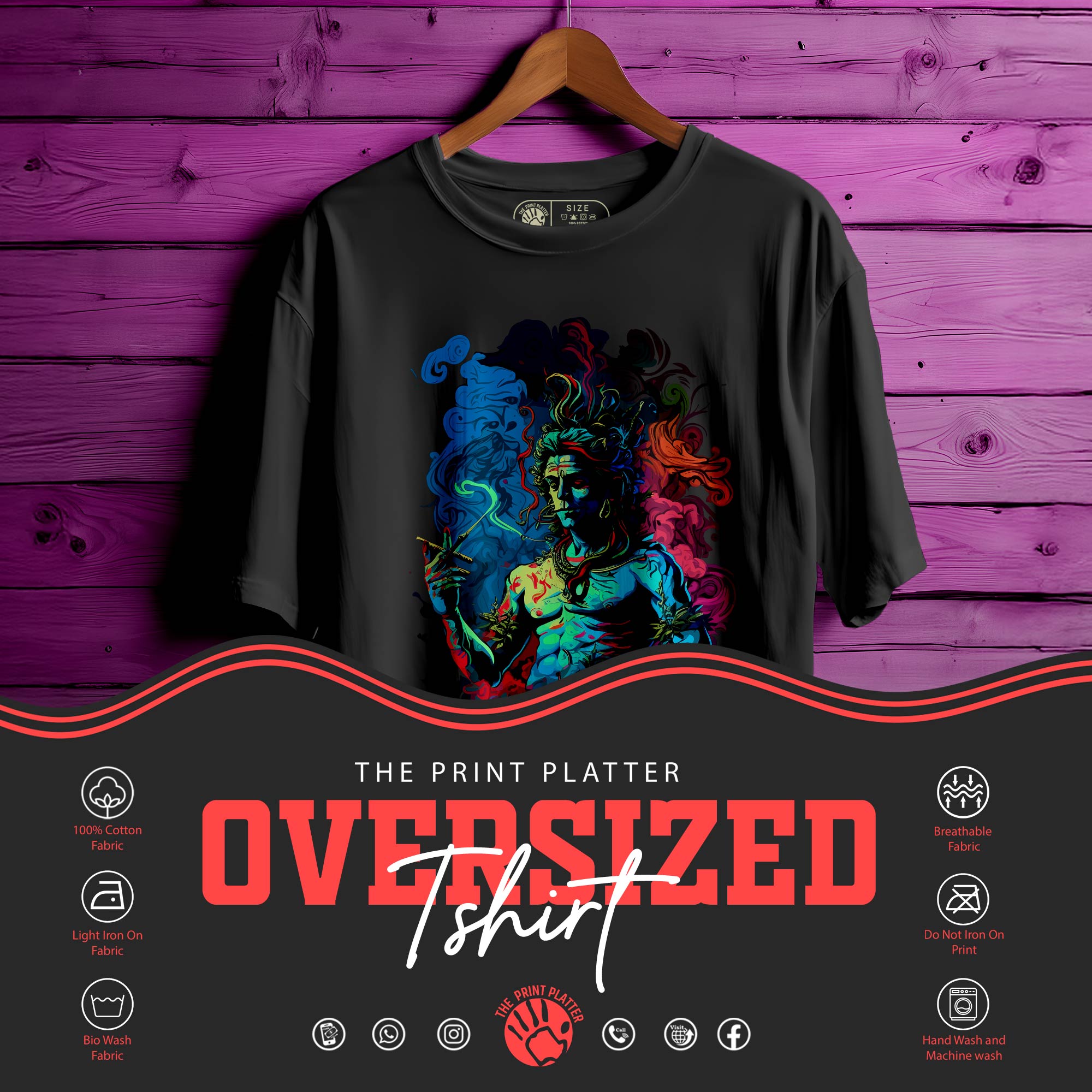 GOD SHIVA Oversized Unisex T-Shirt |436