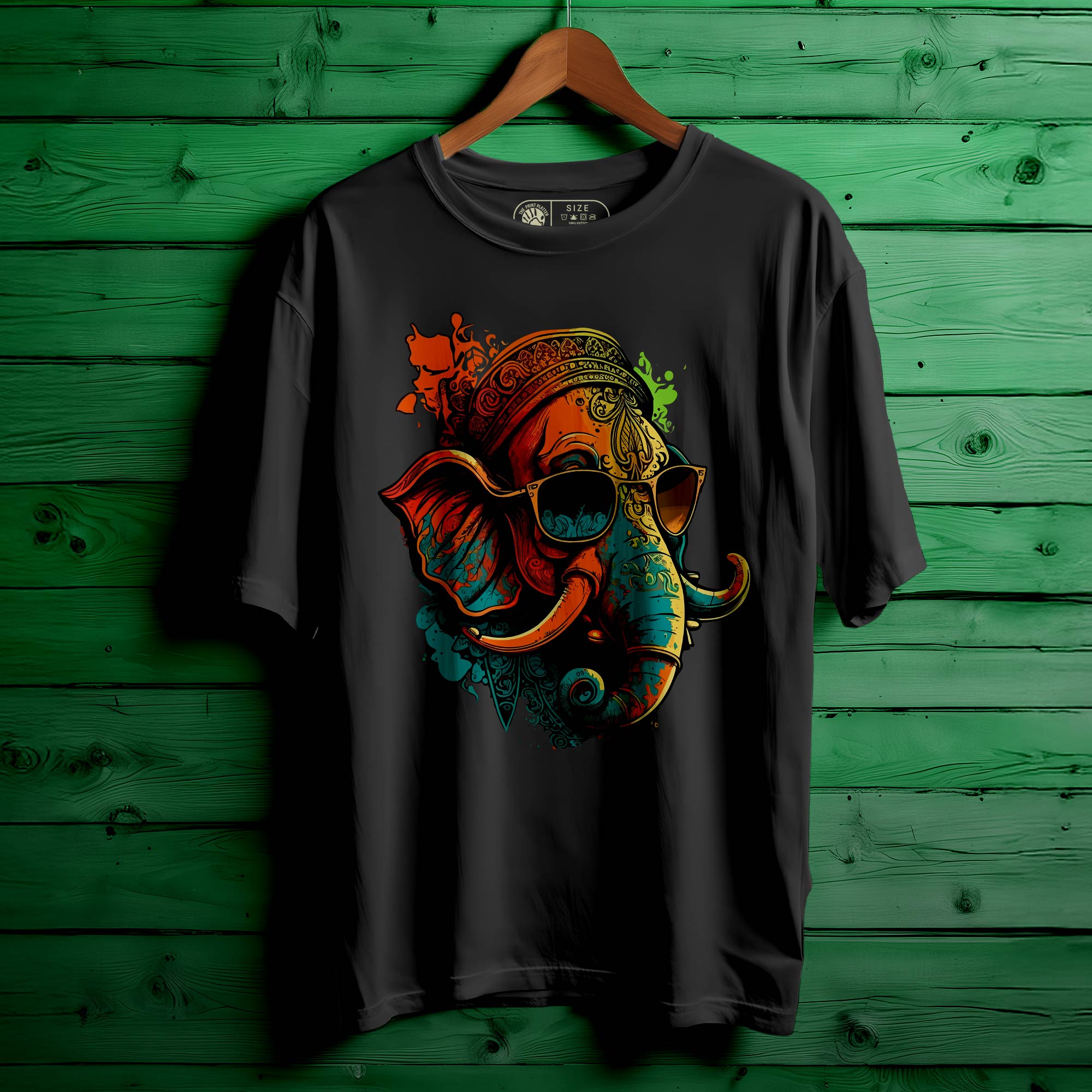 Ganeshhindu_god_wearing_sunglass Oversized Unisex T-Shirt |446