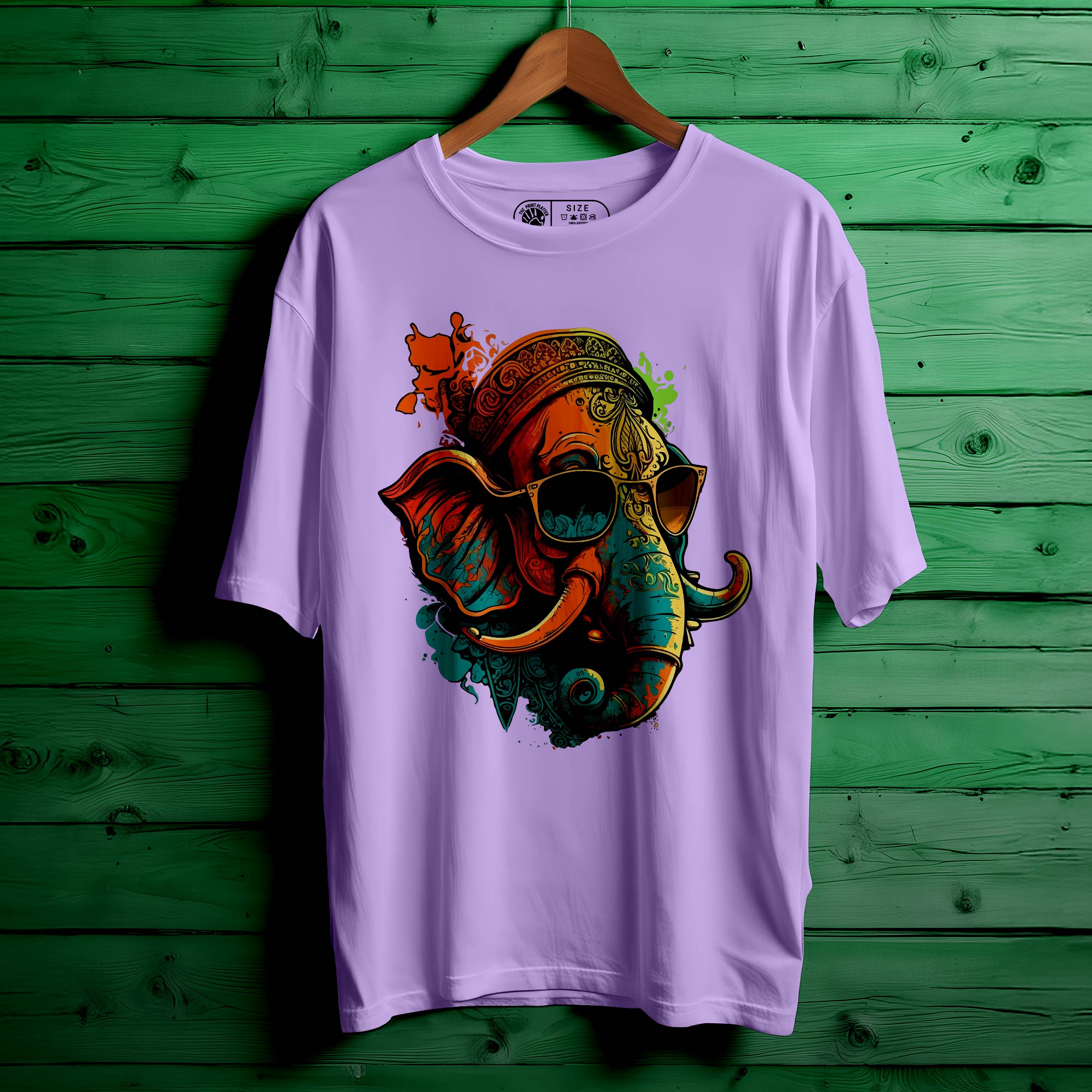 Ganeshhindu_god_wearing_sunglass Oversized Unisex T-Shirt |446