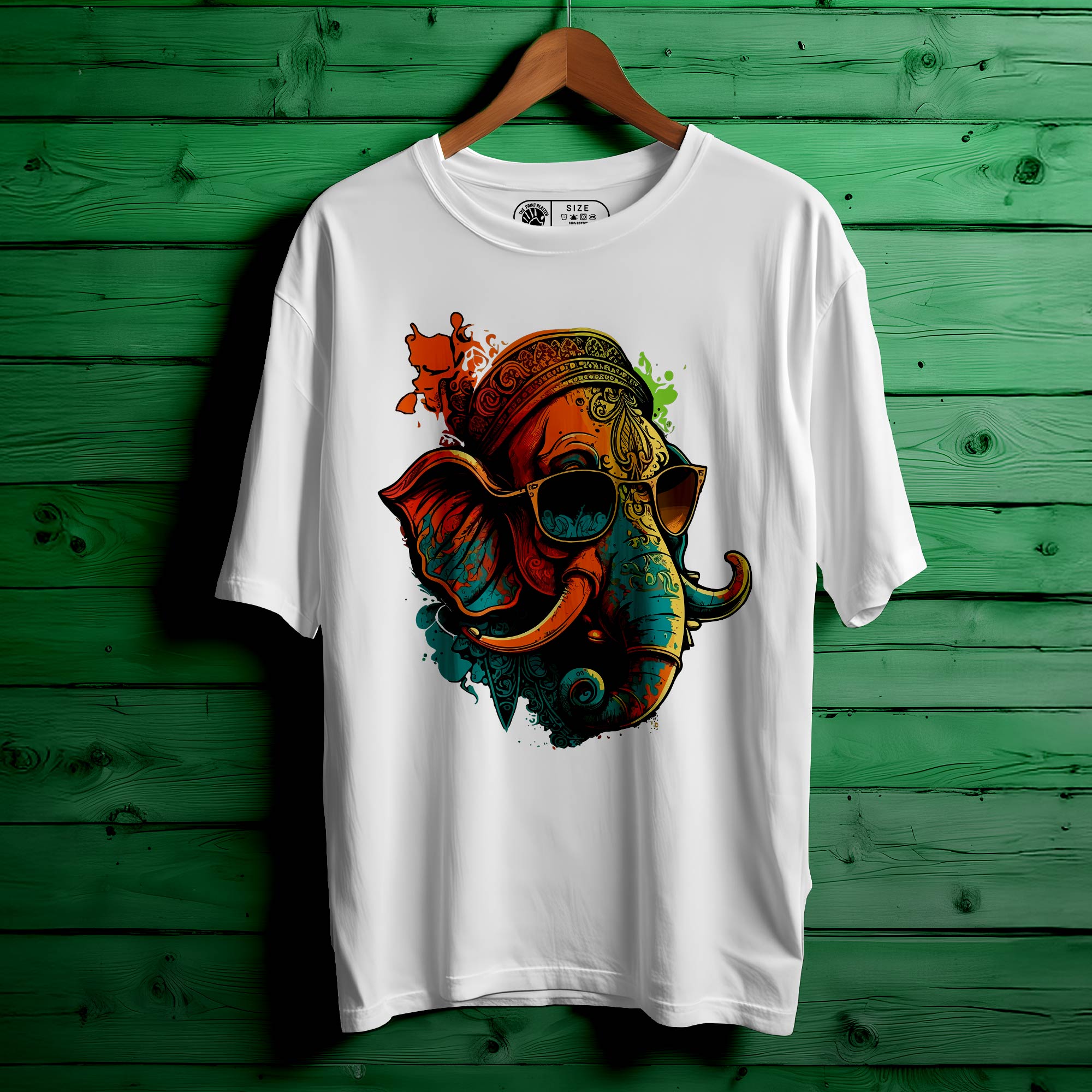 Ganeshhindu_god_wearing_sunglass Oversized Unisex T-Shirt |446