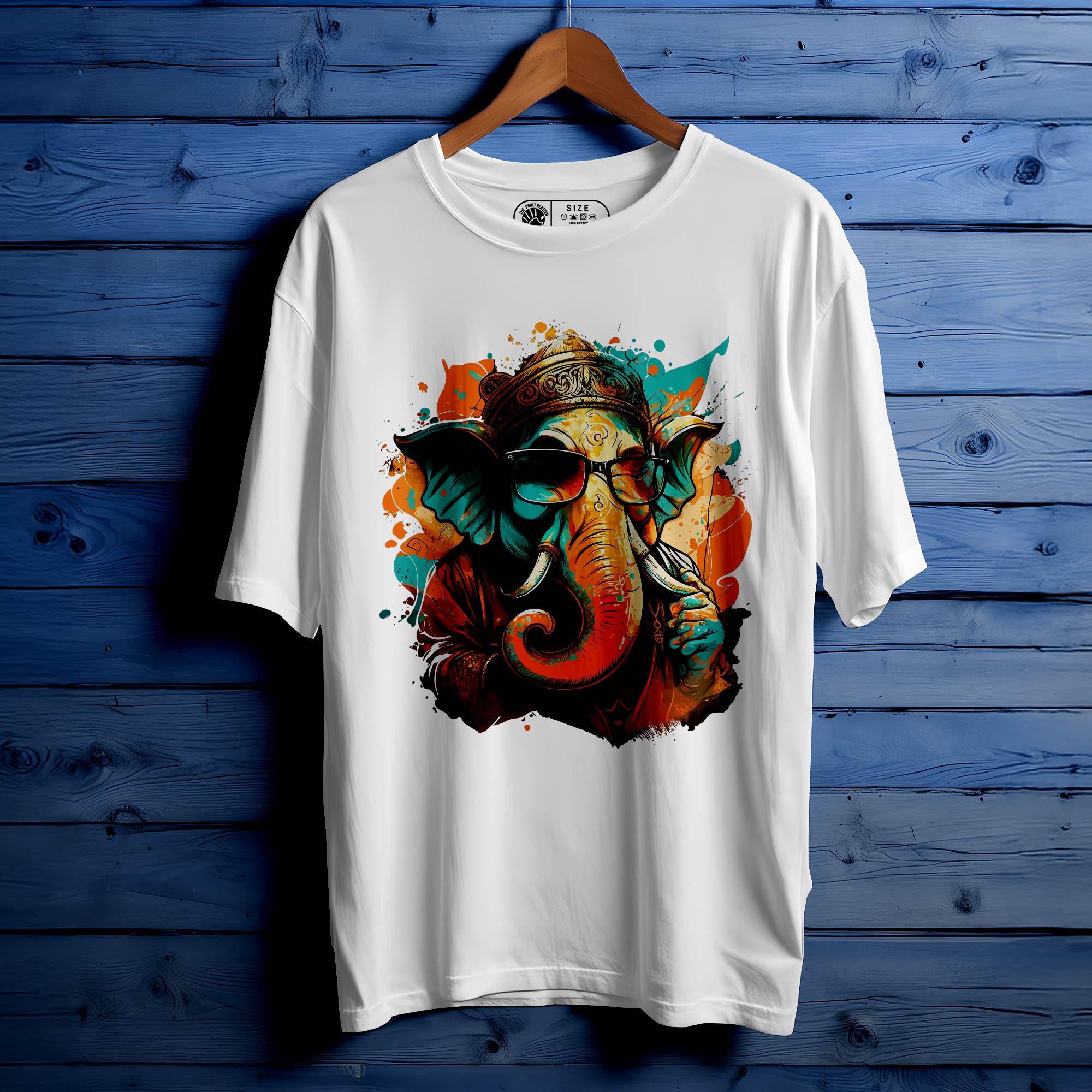 Ganeshhindu_god_wearing_sunglass Oversized Unisex T-Shirt |447