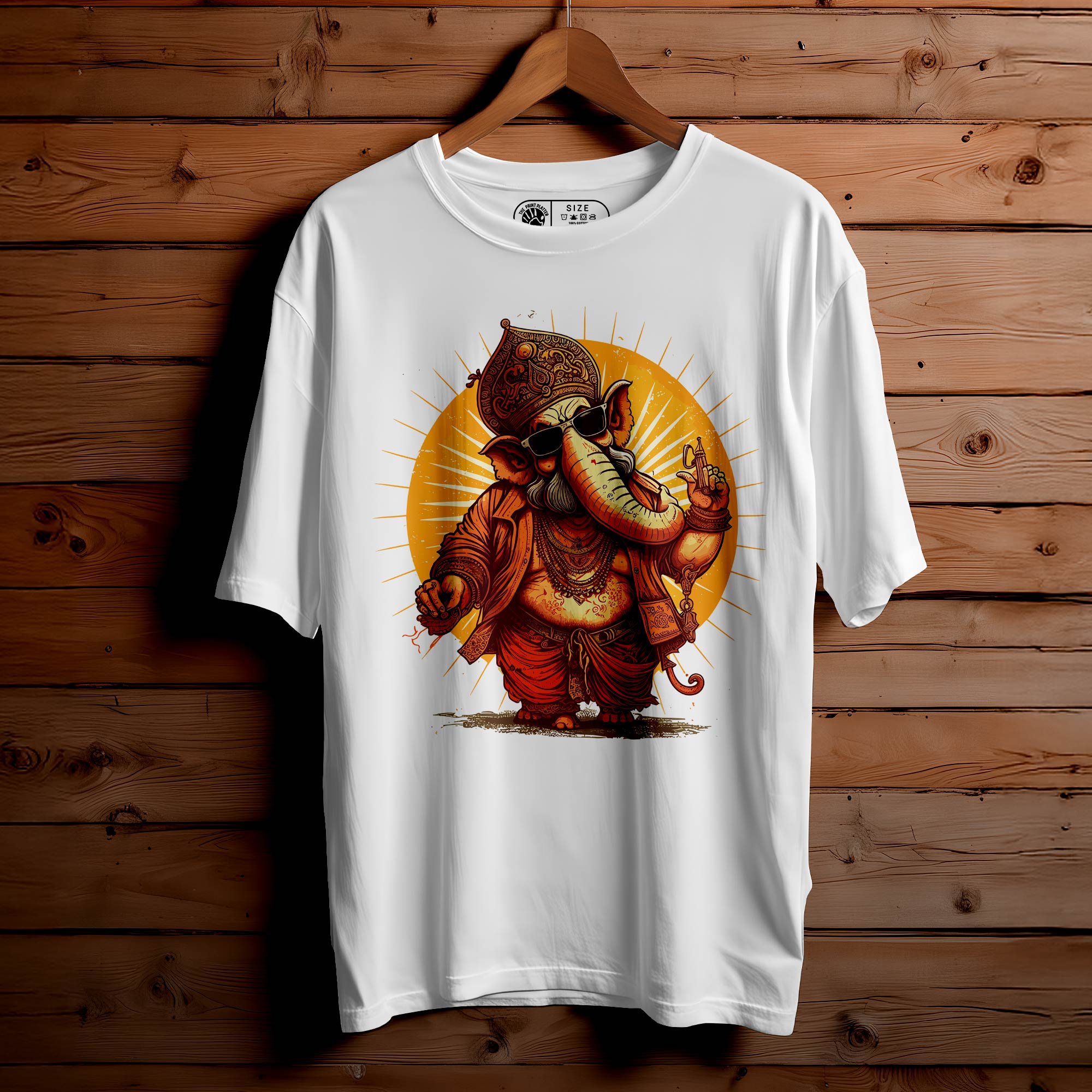 Ganeshhindu_god_wearing_sunglass Oversized Unisex T-Shirt |449