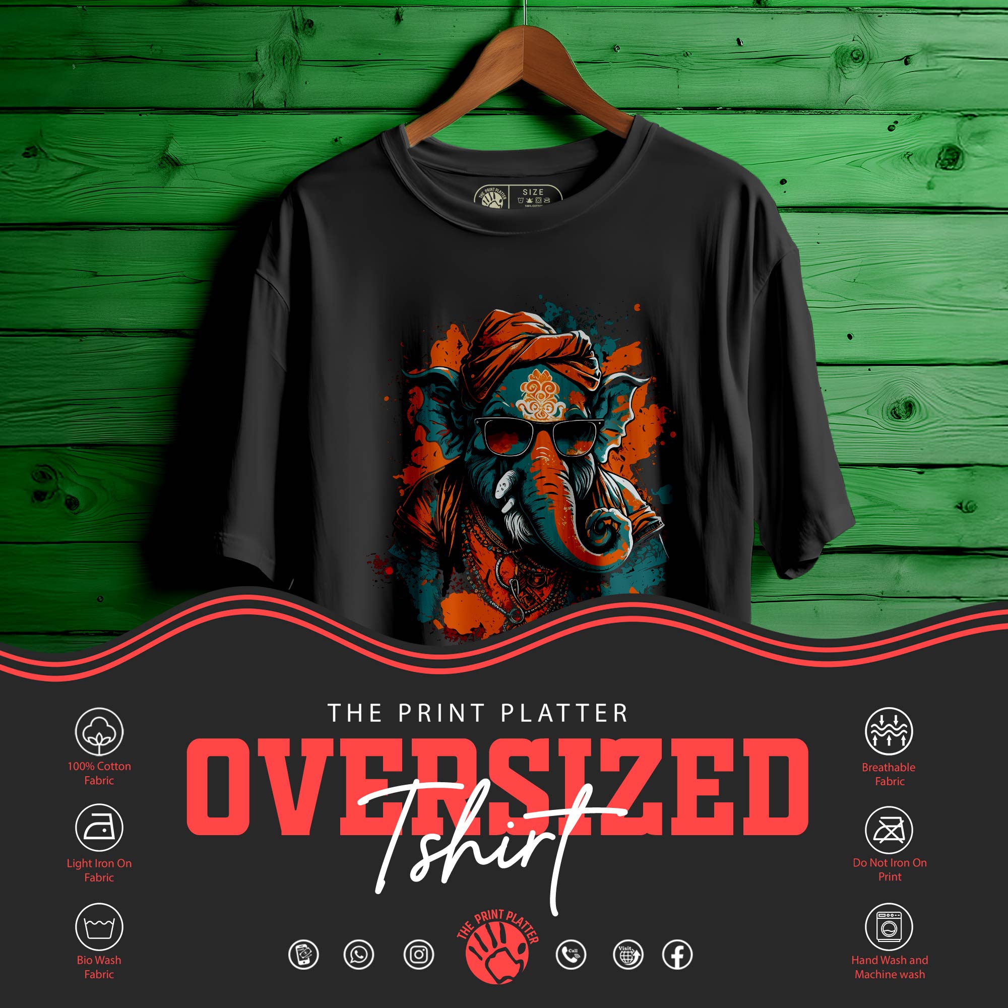 GANESH HINDU GOD Oversized Unisex T-Shirt |452