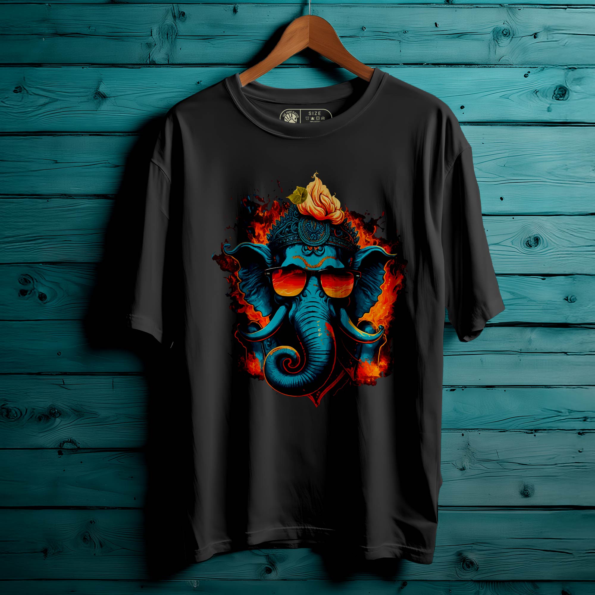 Ganeshhindu_god_wearing_sunglass Oversized Unisex T-Shirt |453