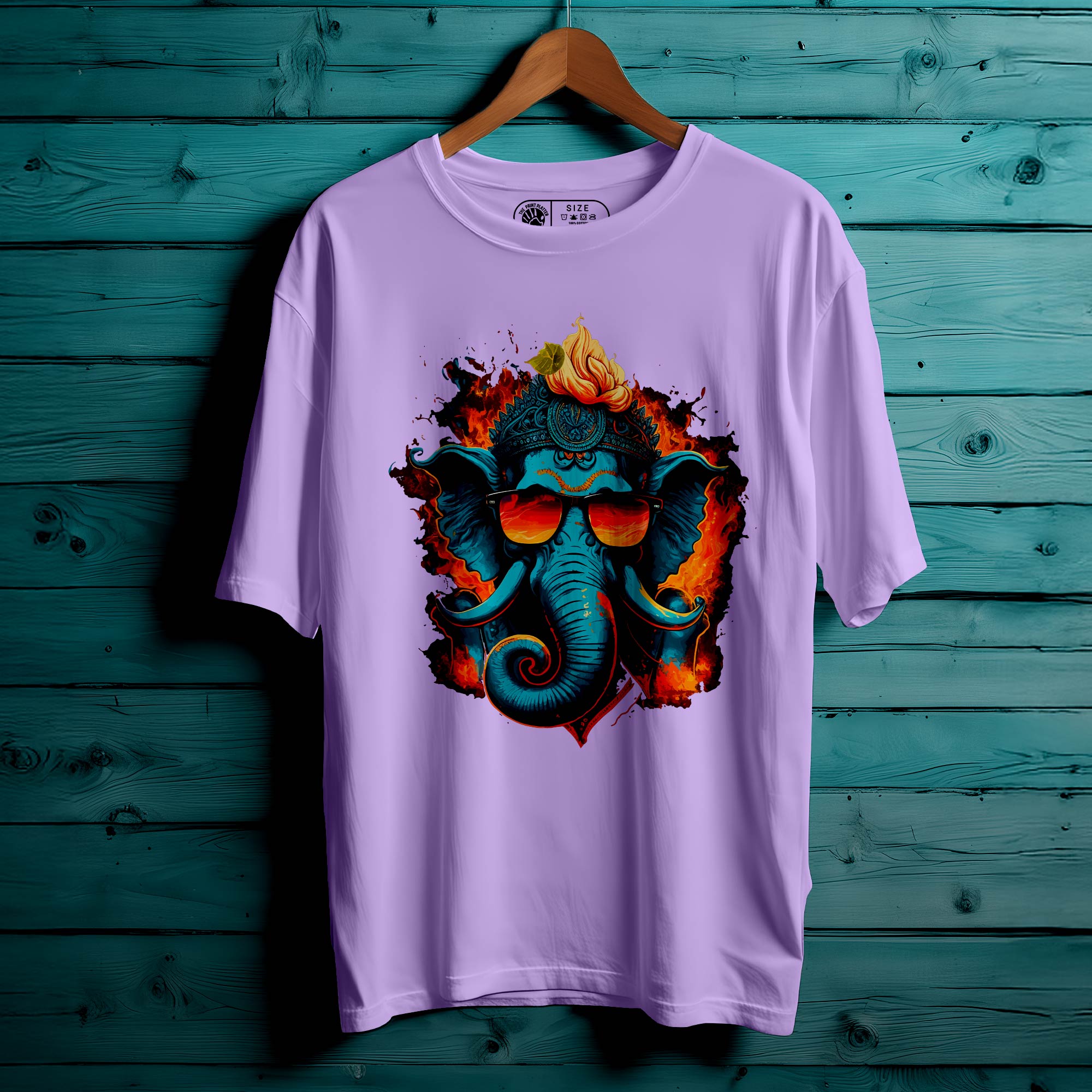 Ganeshhindu_god_wearing_sunglass Oversized Unisex T-Shirt |453