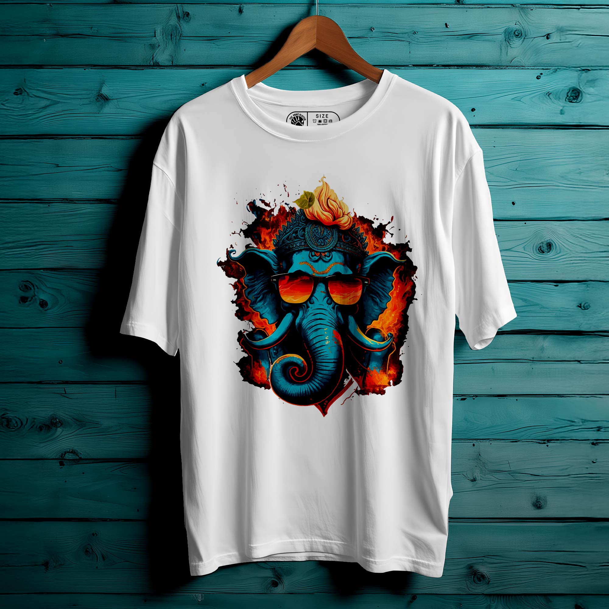 Ganeshhindu_god_wearing_sunglass Oversized Unisex T-Shirt |453