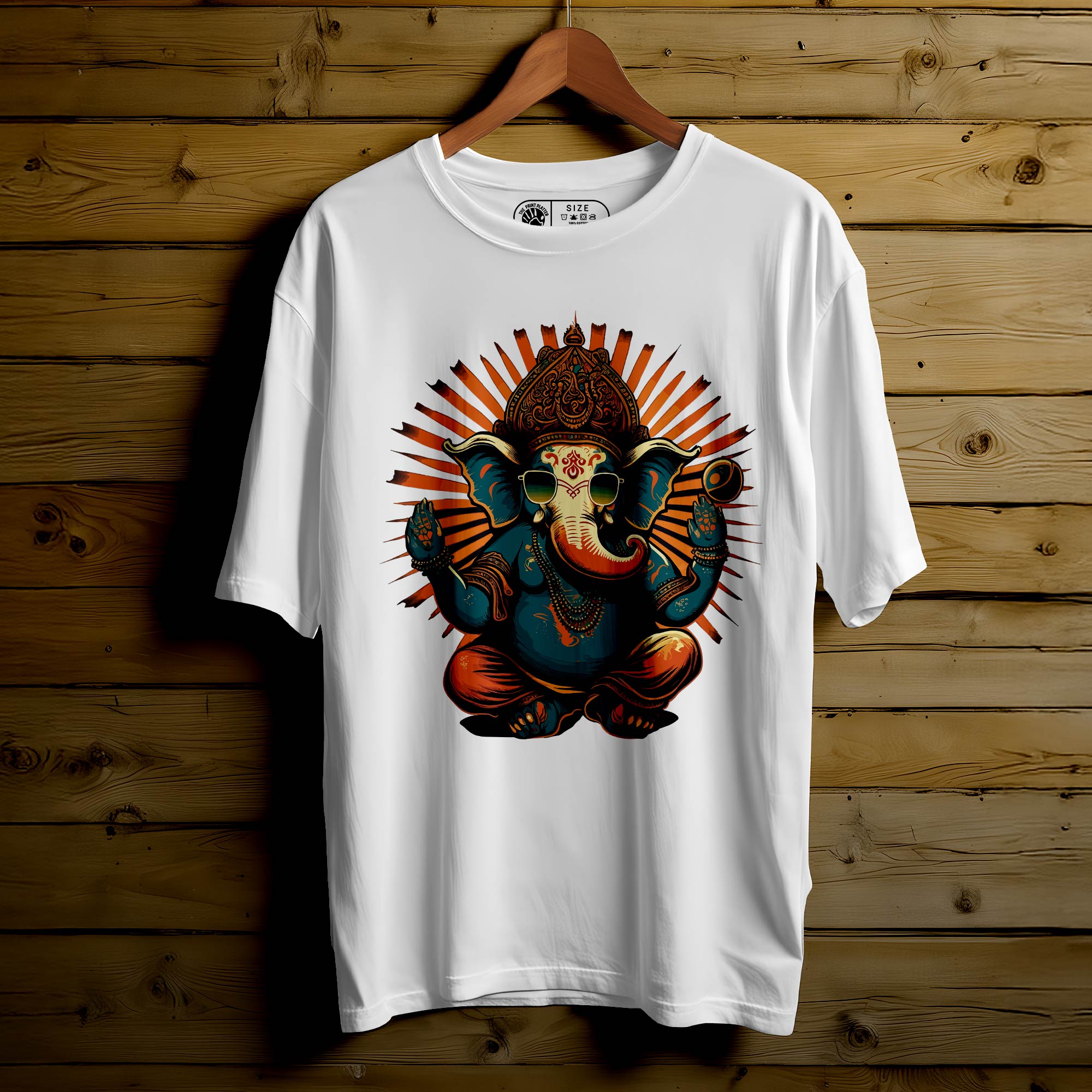 Ganeshhindu_god_wearing_sunglass Oversized Unisex T-Shirt |454