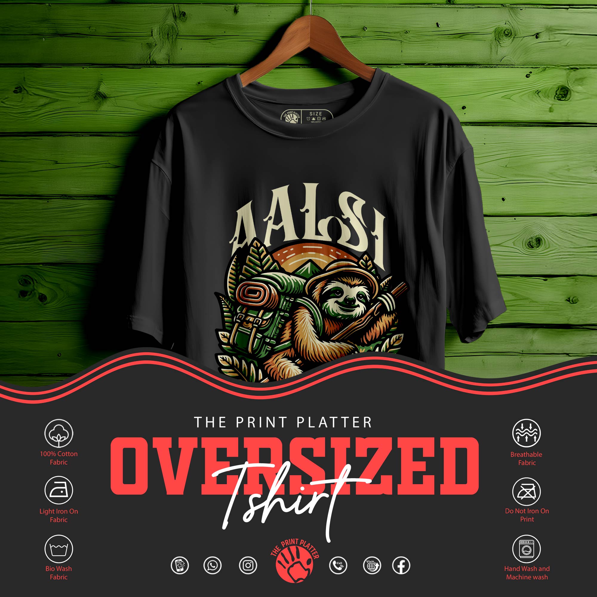 Aalsi OVERSIZED T-SHIRT FOR UNISEX BIO WASH |55