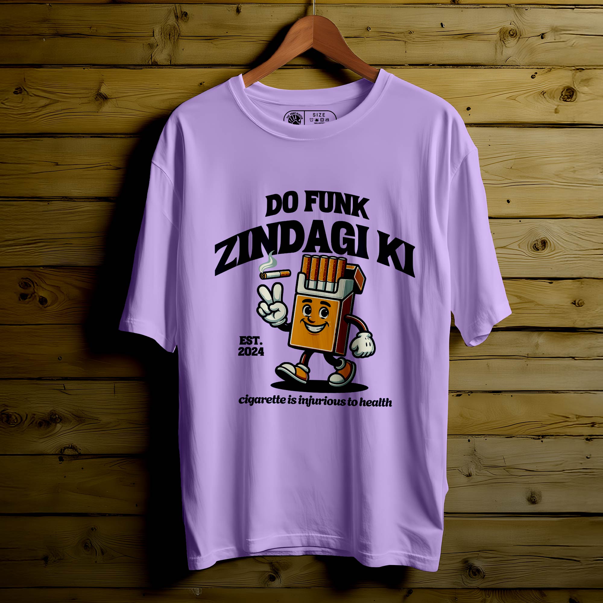 DO FUNK KI ZINDAGI Oversized Black T-shirt Bio Wash| 65