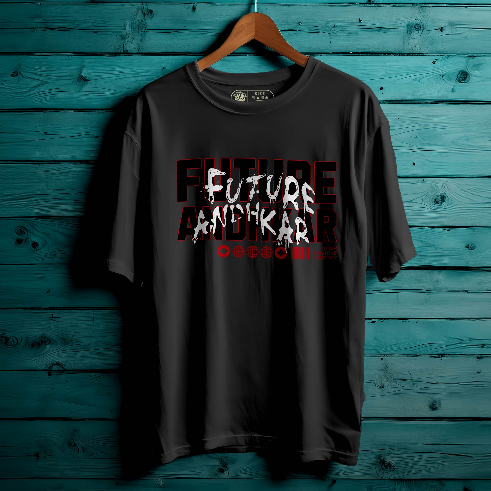 FUTURE ANDHKAR Oversized Black T-shirt Bio Wash| 67