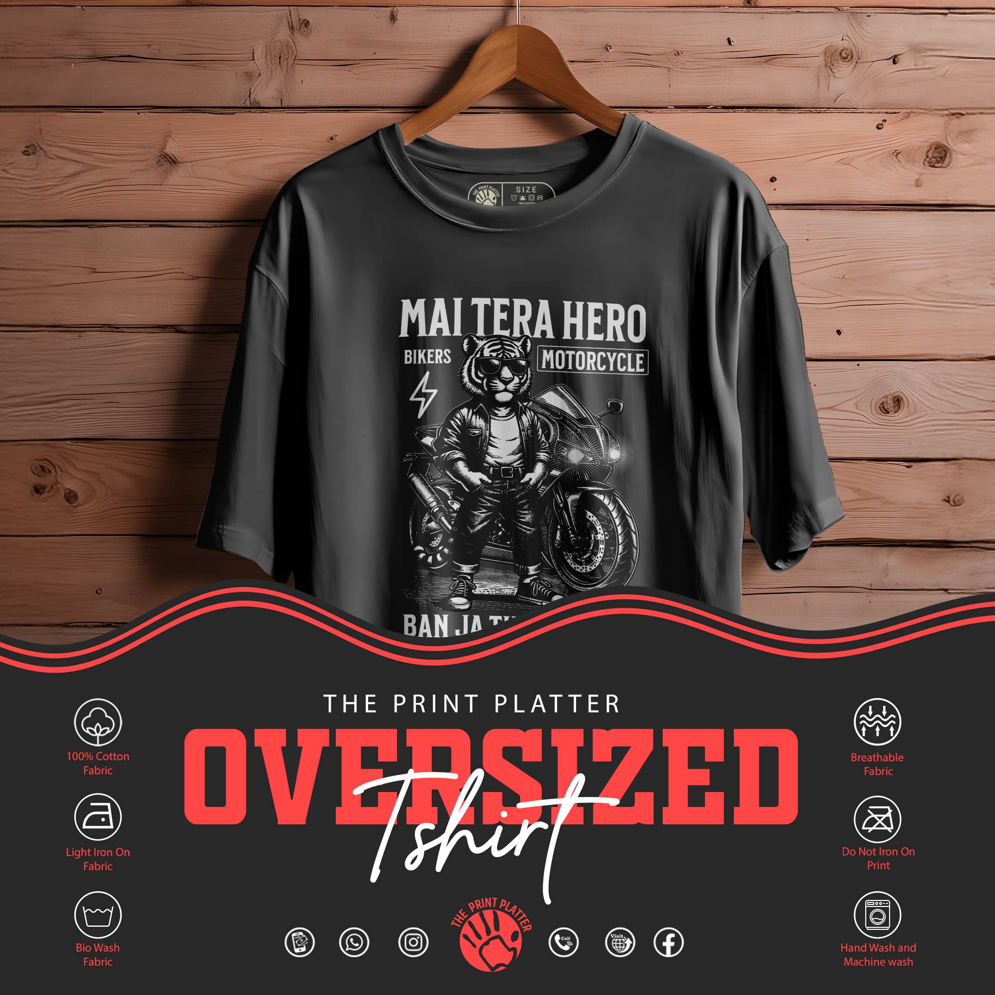 MAI TERA HERO OVERSIZED T-SHIRT FOR UNISEX BIO WASH |76