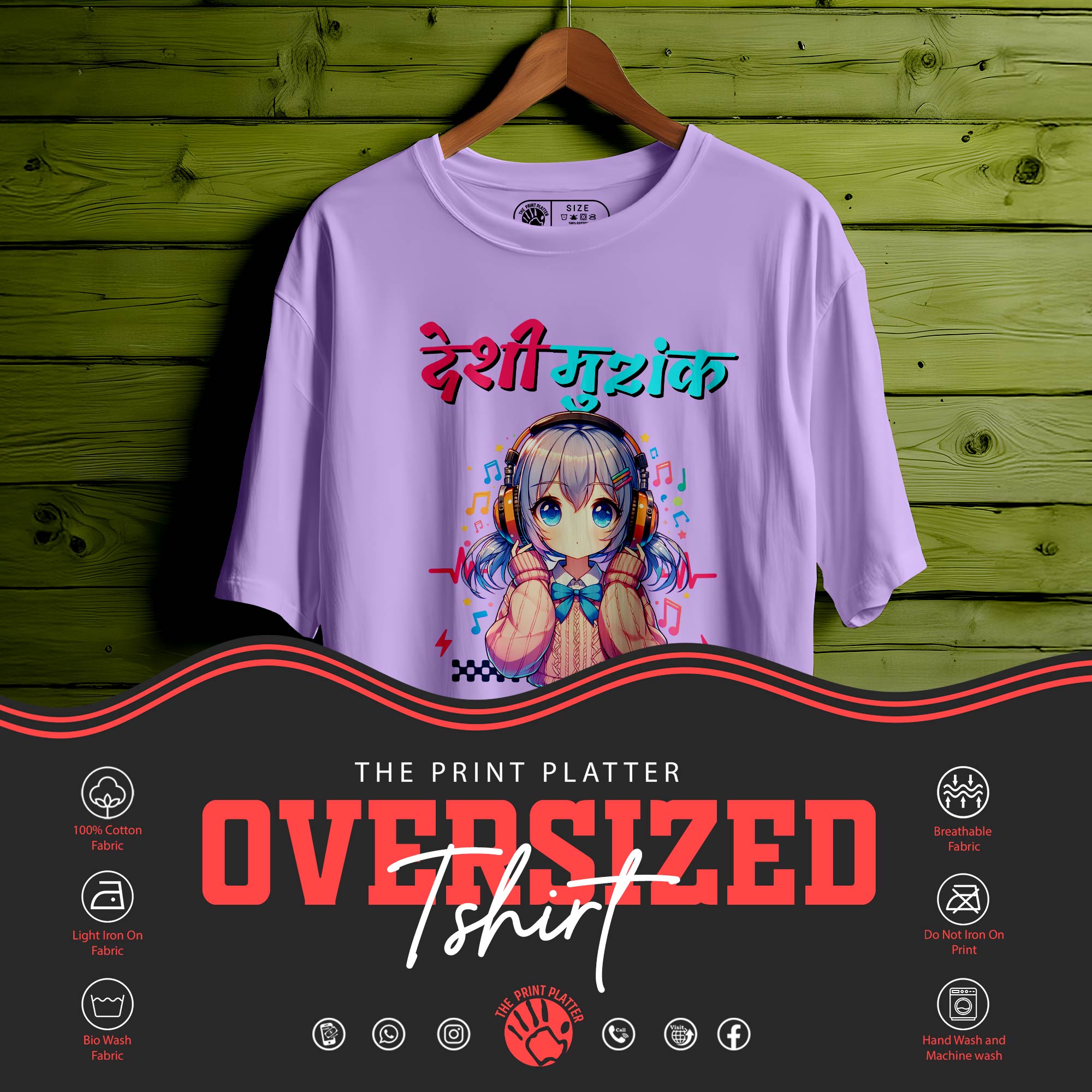 DESHI-MUZIK T-SHIRT FOR UNISEX BIO WASH |85
