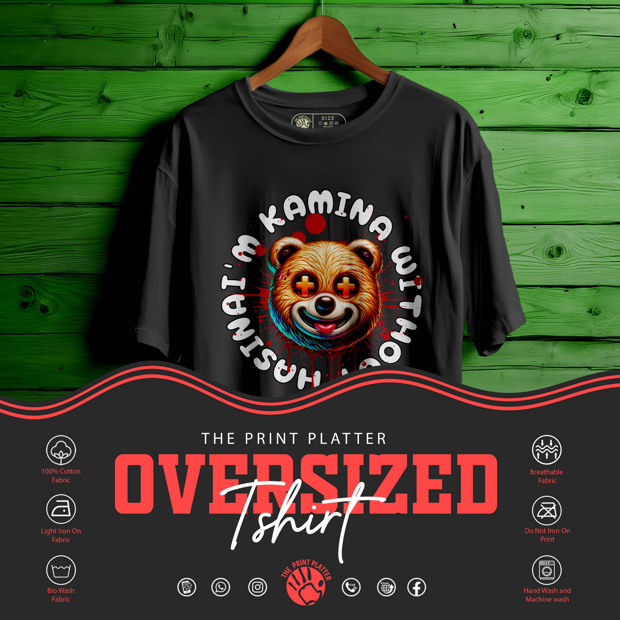 I'M KAMINA OVERSIZED T-SHIRT FOR UNISEX BIO WASH 89