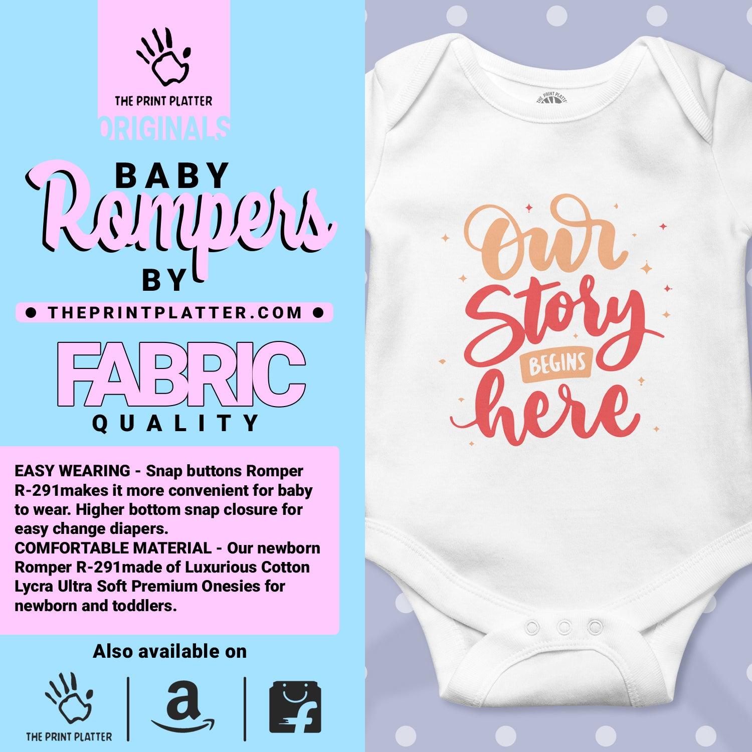 Our Story Begins here Unisex Half Sleeve Romper