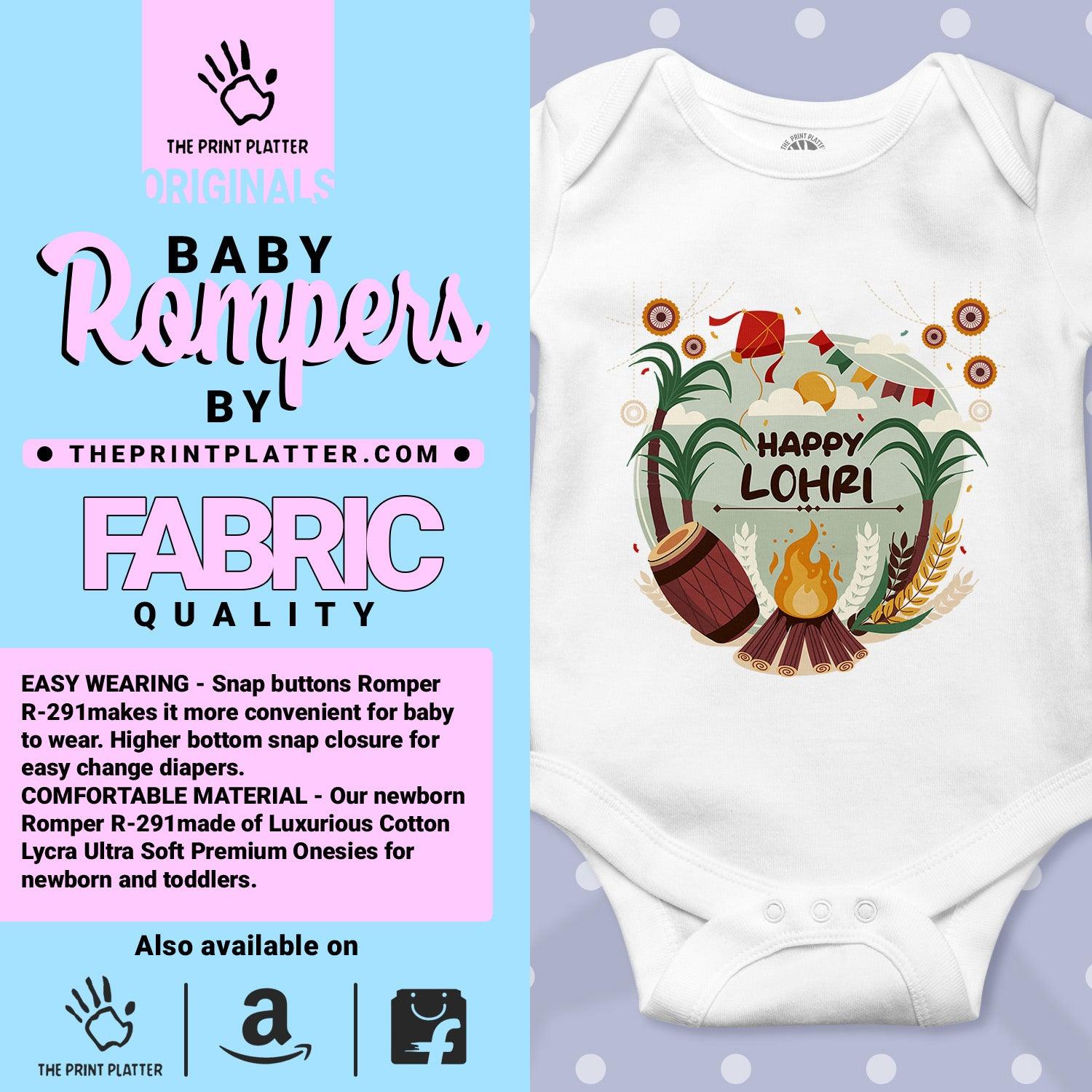 Happy Lohri Unisex Half Sleeve Romper